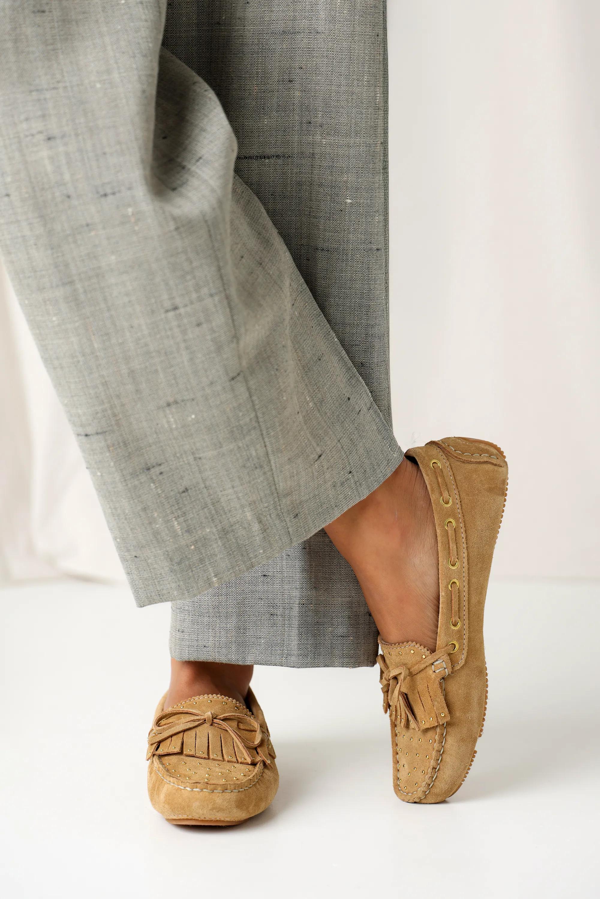 Billy Indy mocassin suède licht cognac