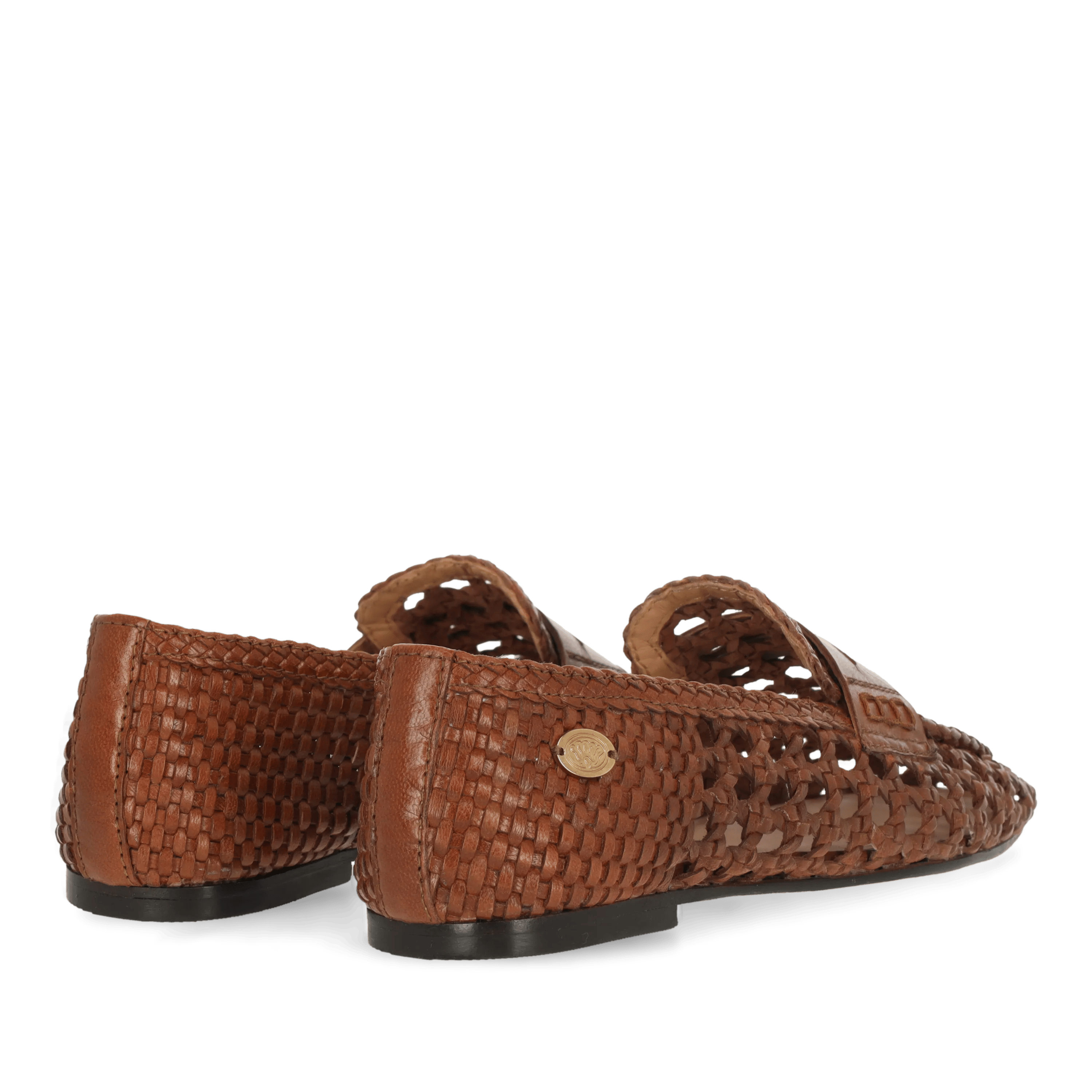 Glara woven mocassin leer tan