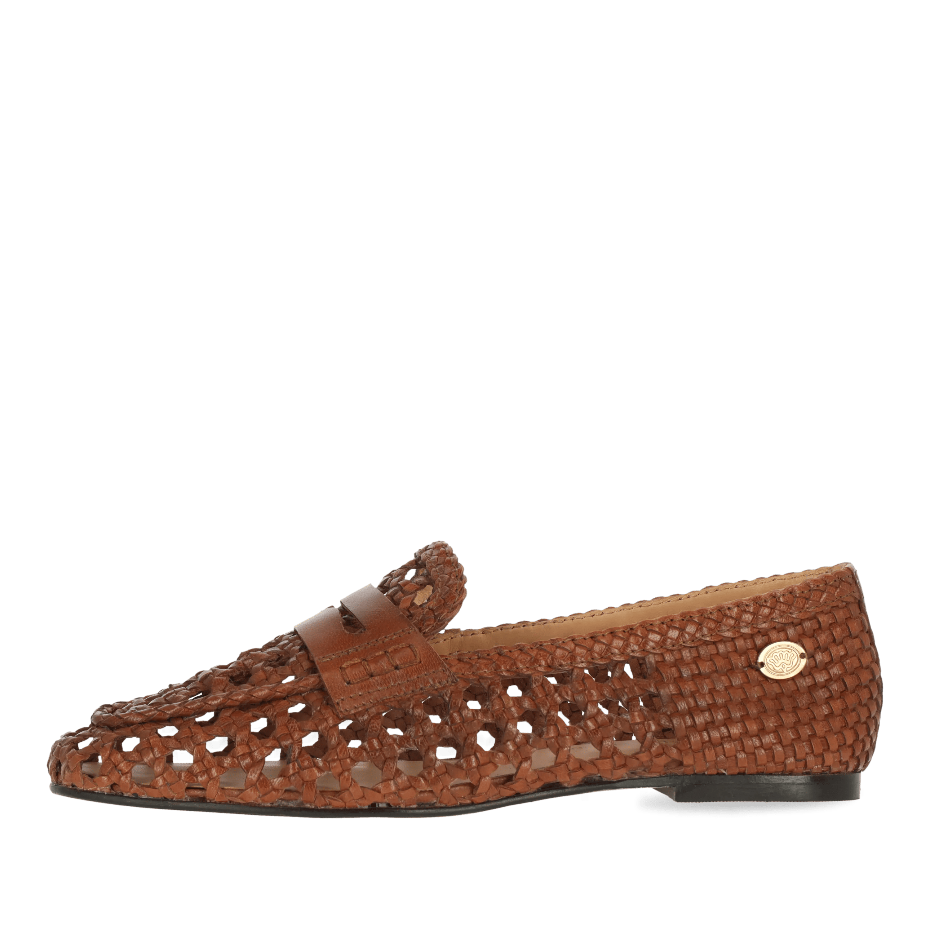 Glara woven mocassin leer tan