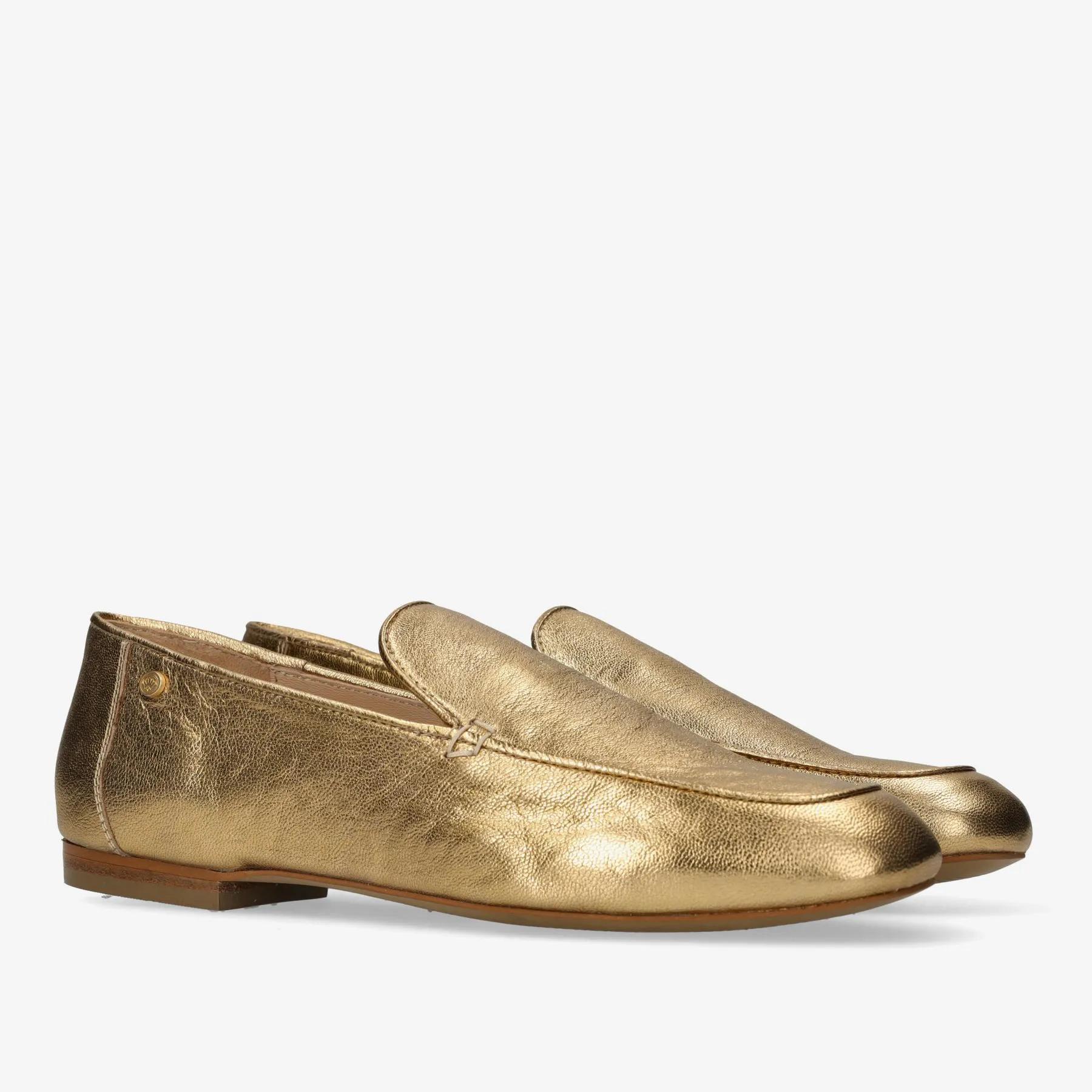 Elexis instapper metallic leer goud