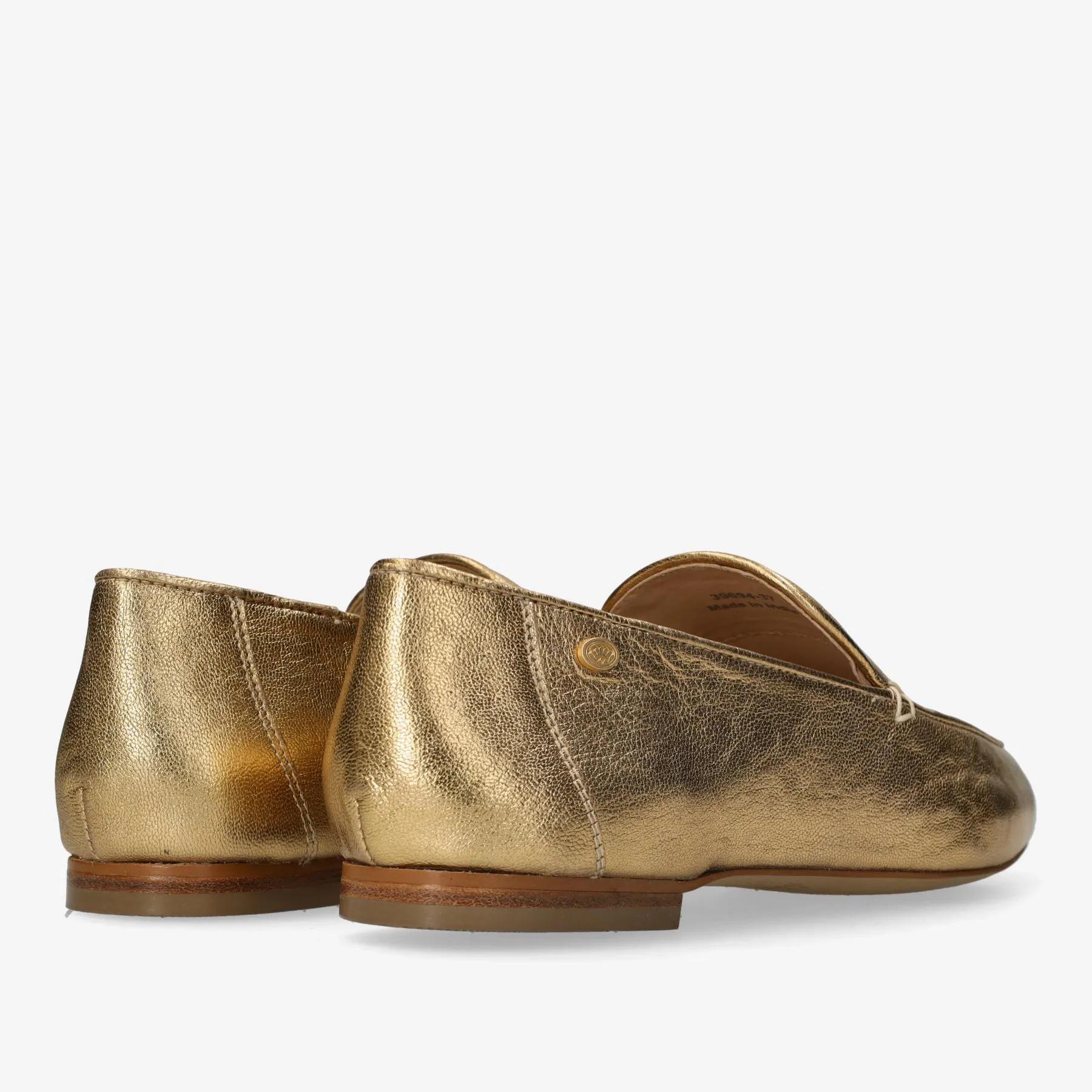 Elexis instapper metallic leer goud