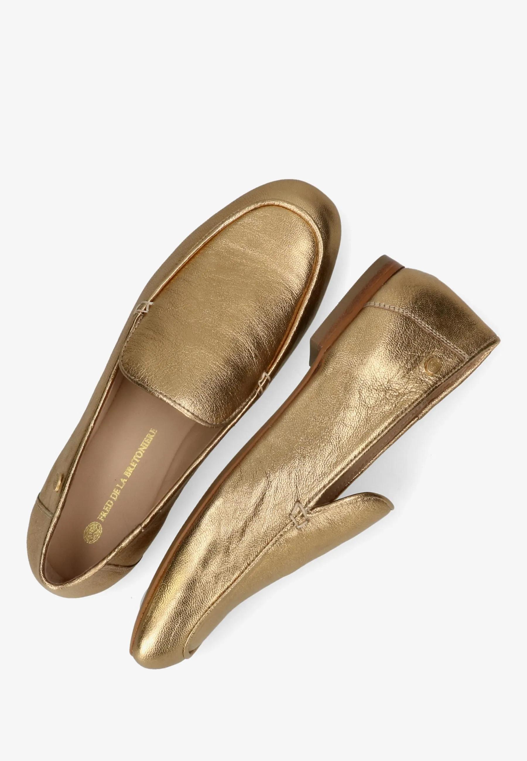 Elexis instapper metallic leer goud