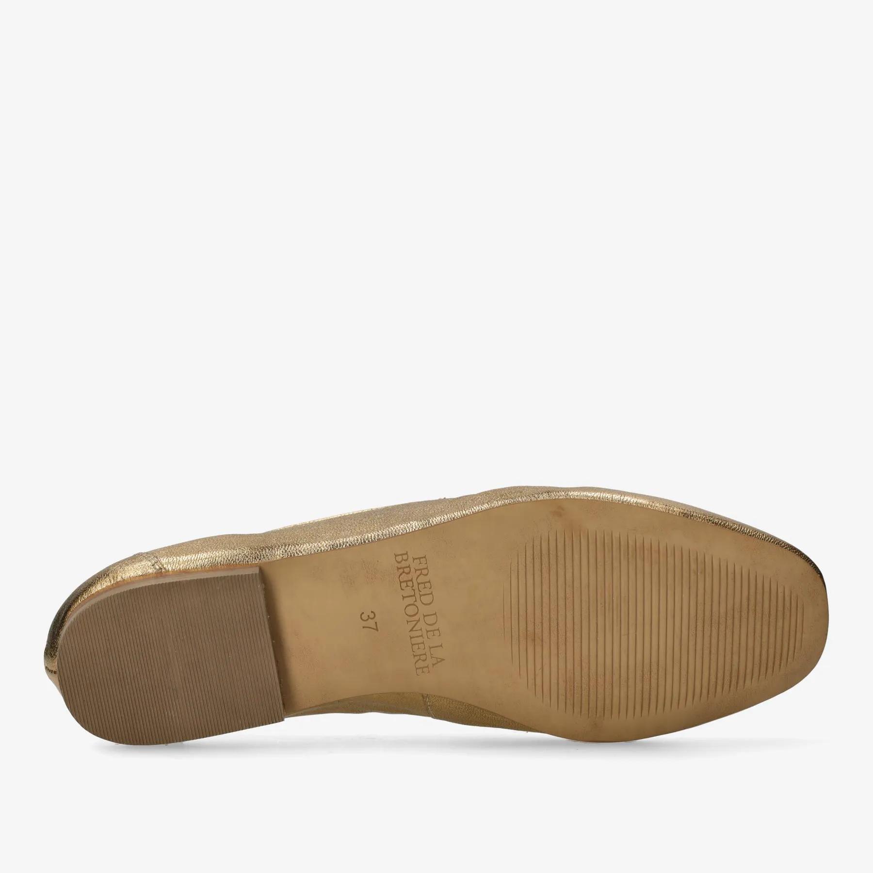 Elexis instapper metallic leer goud
