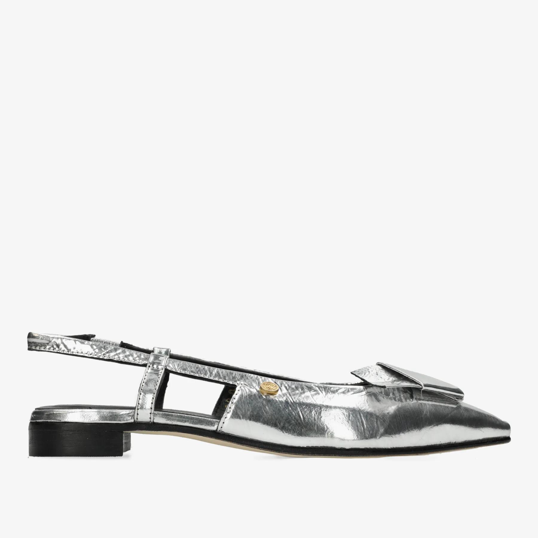 Elisse Sling metallic crinkle leer zilver