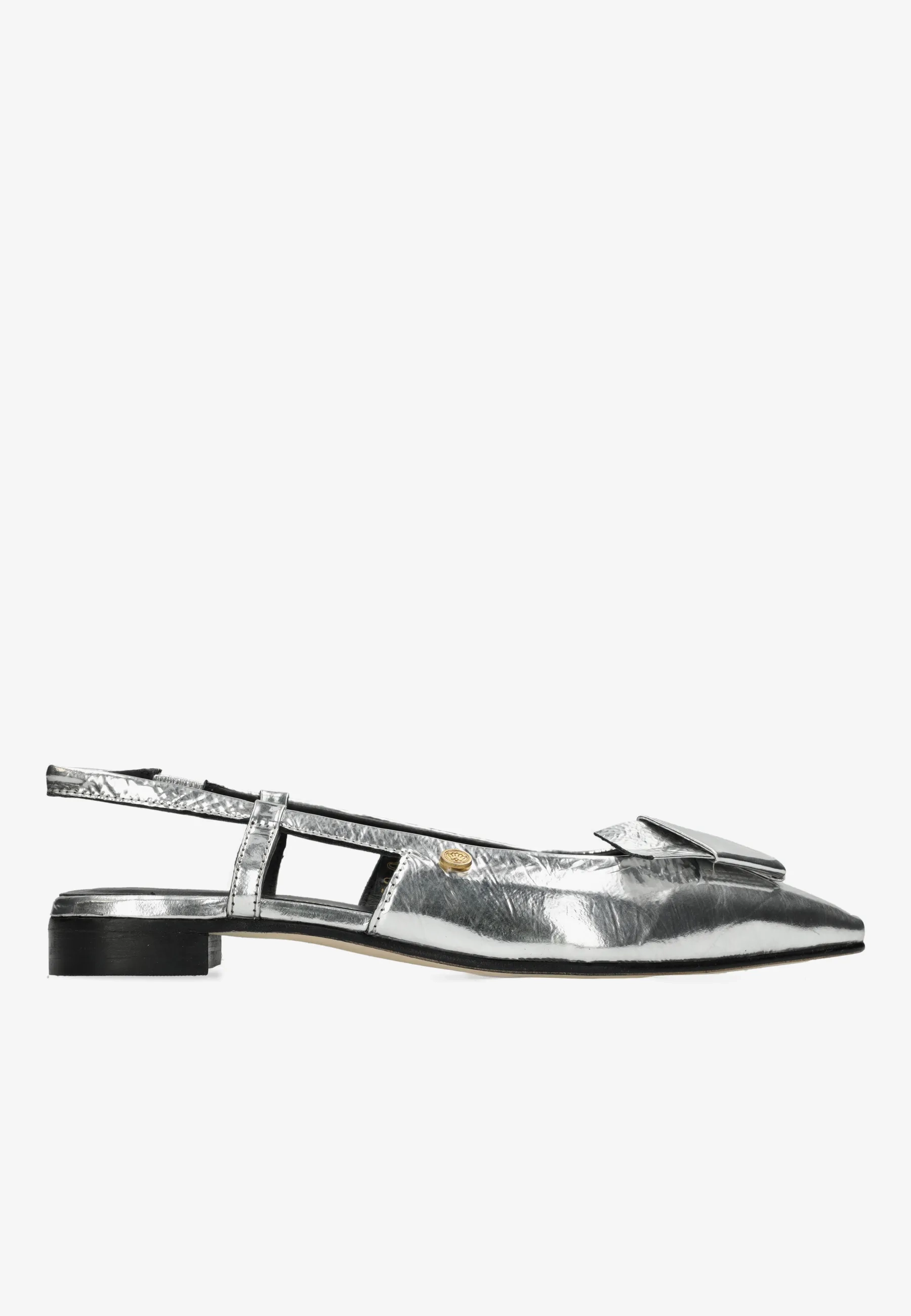 Elisse Sling metallic crinkle leer zilver