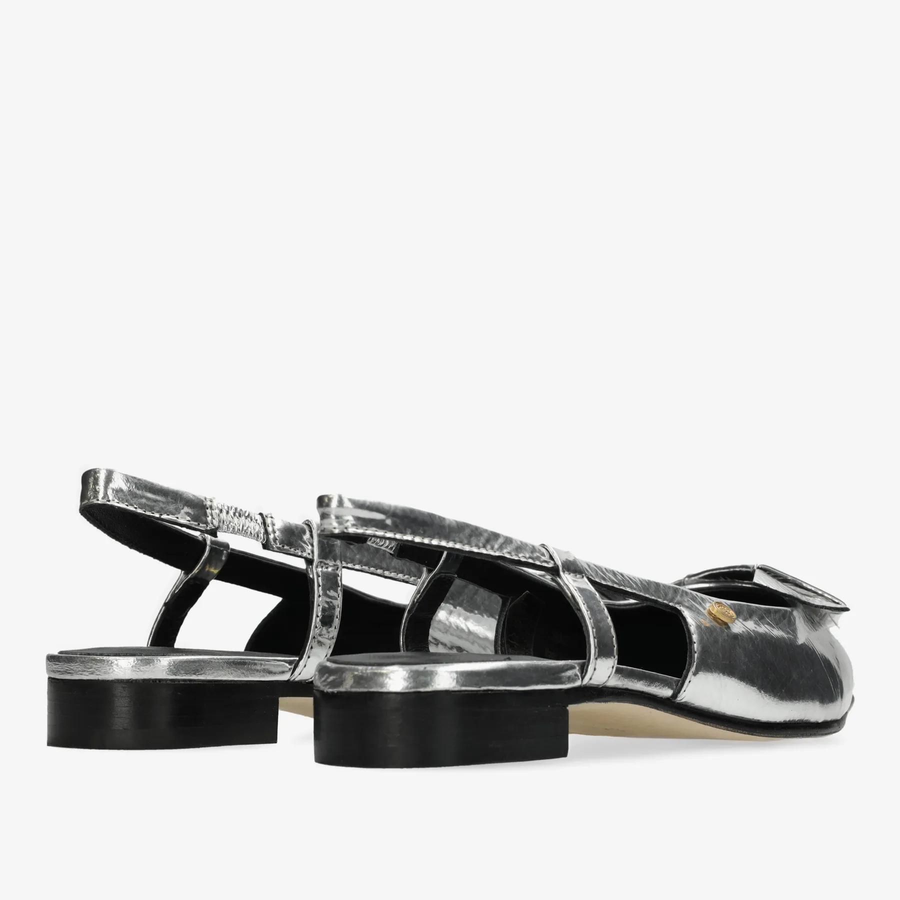 Elisse Sling metallic crinkle leer zilver