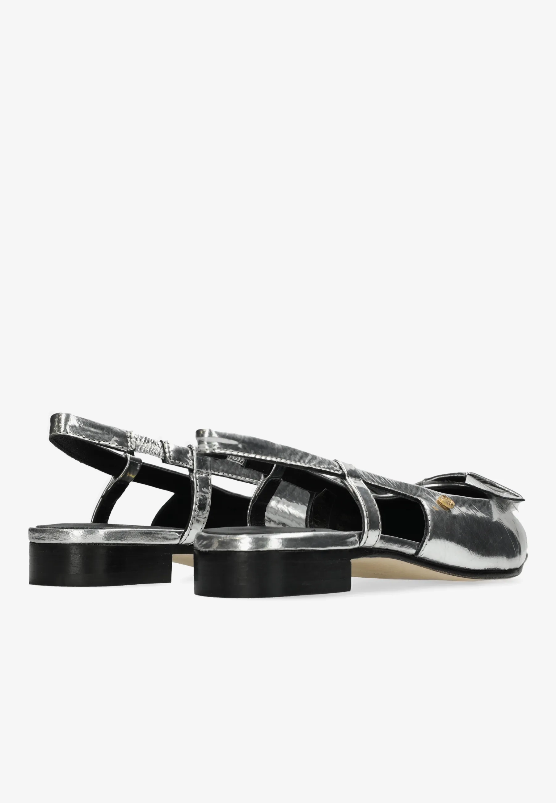 Elisse Sling metallic crinkle leer zilver