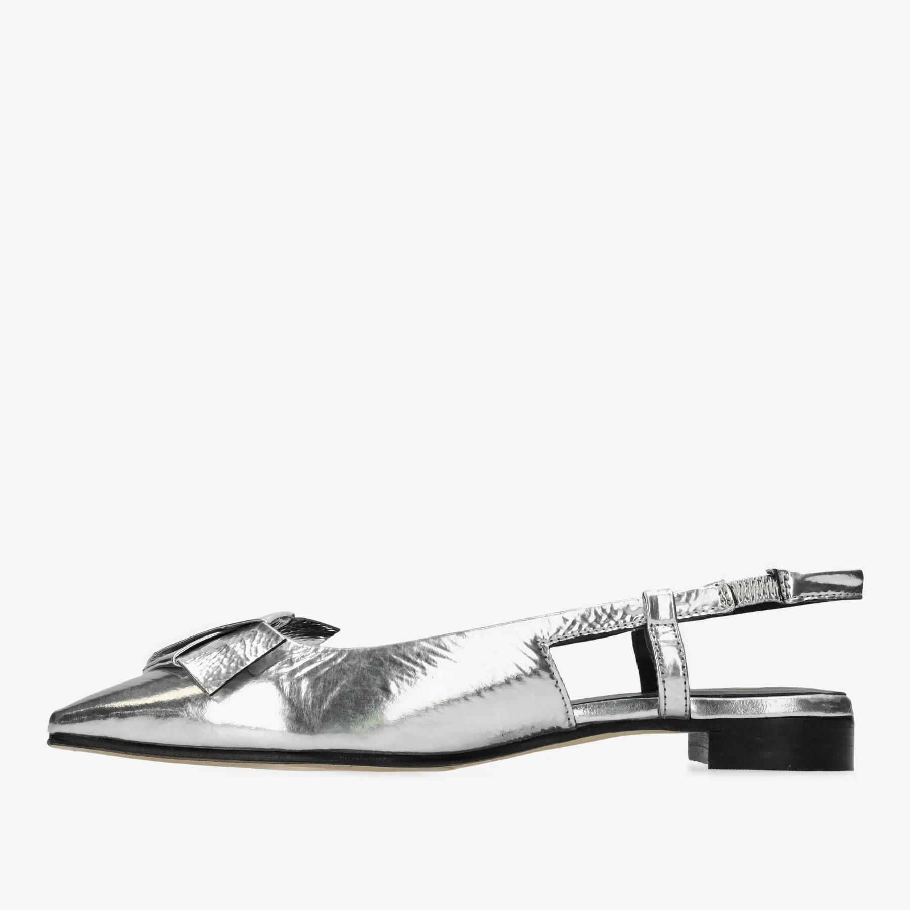 Elisse Sling metallic crinkle leer zilver