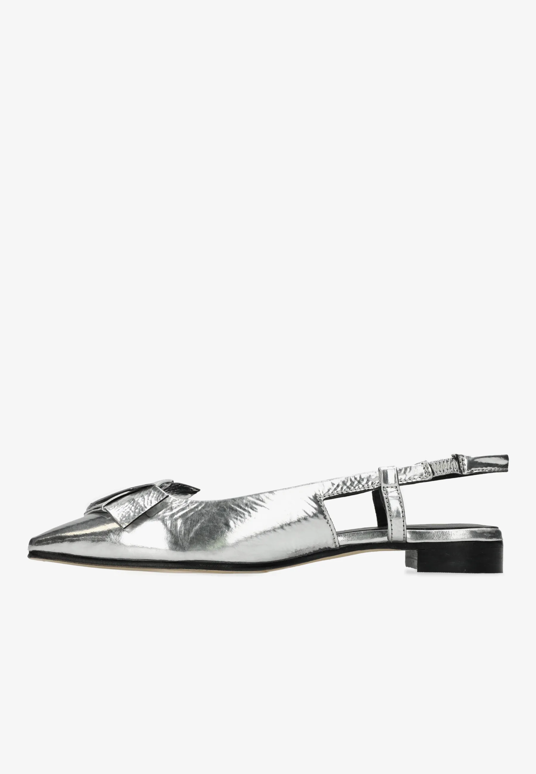 Elisse Sling metallic crinkle leer zilver