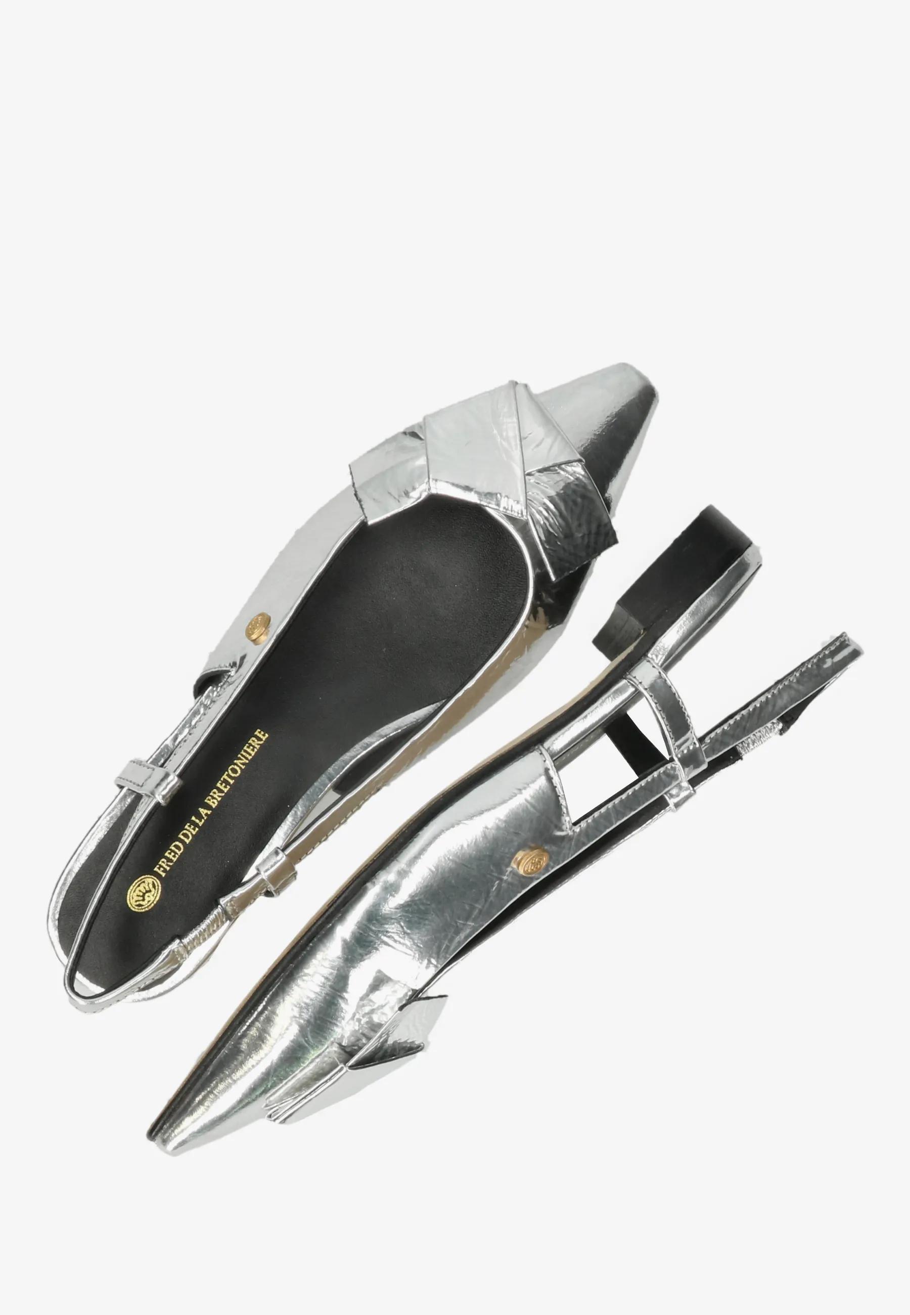 Elisse Sling metallic crinkle leer zilver