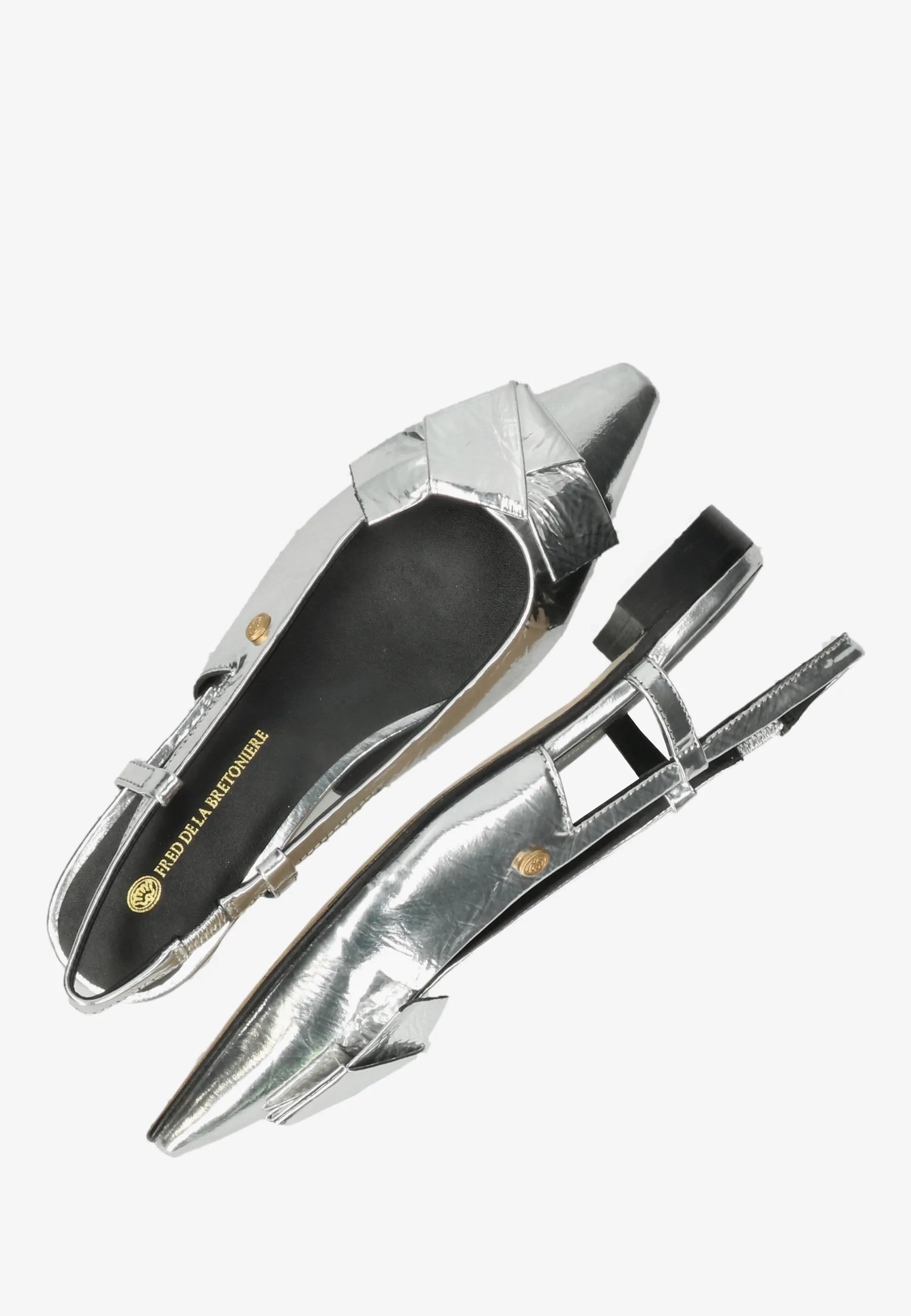 Elisse Sling metallic crinkle leer zilver