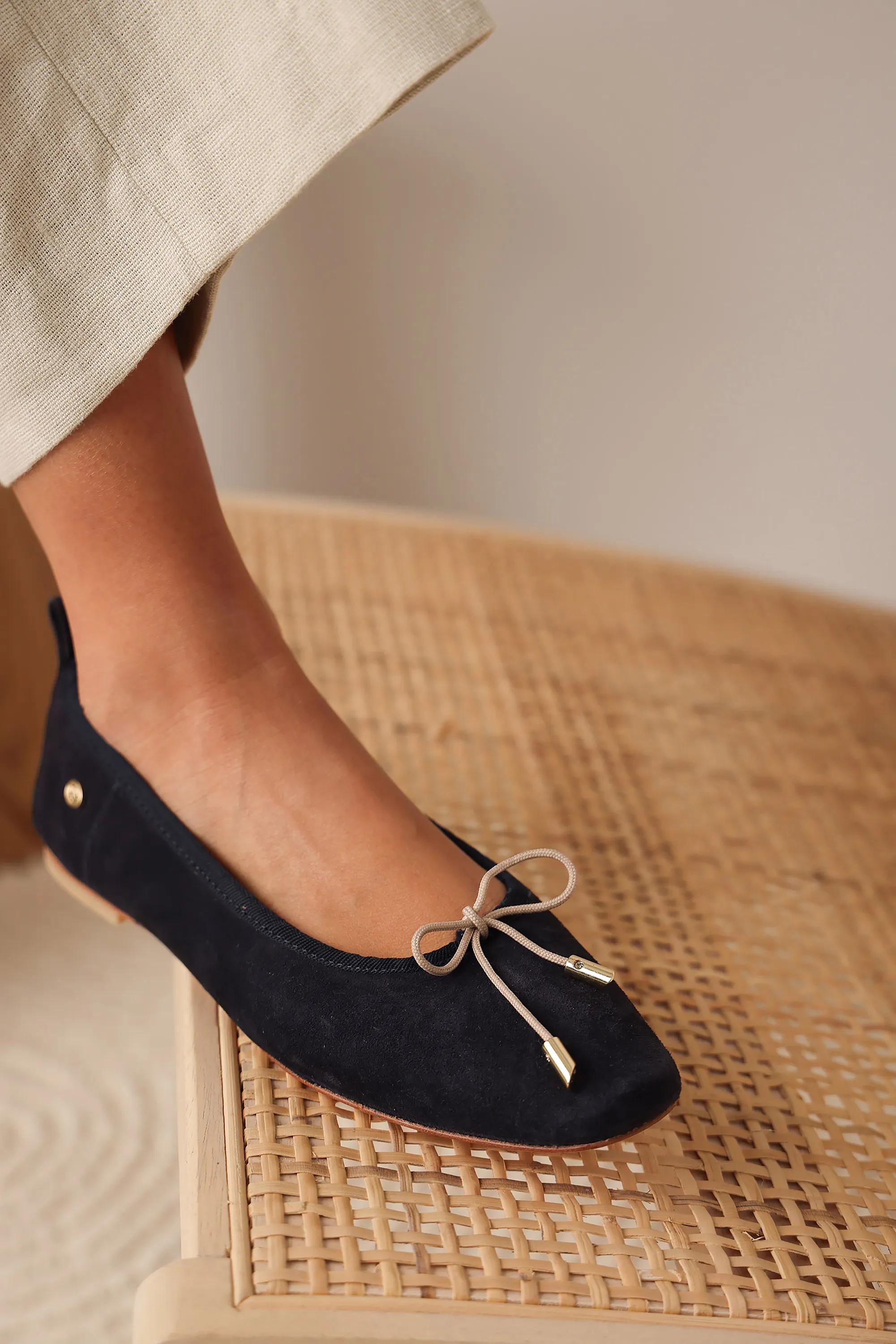 Idris Balletto ballerina luxury suède marineblauw