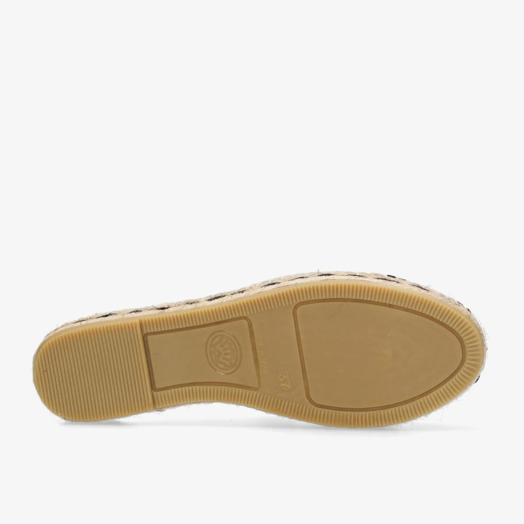 Mili Mule Espadrille Slipper Leder Weiß/Schwarz