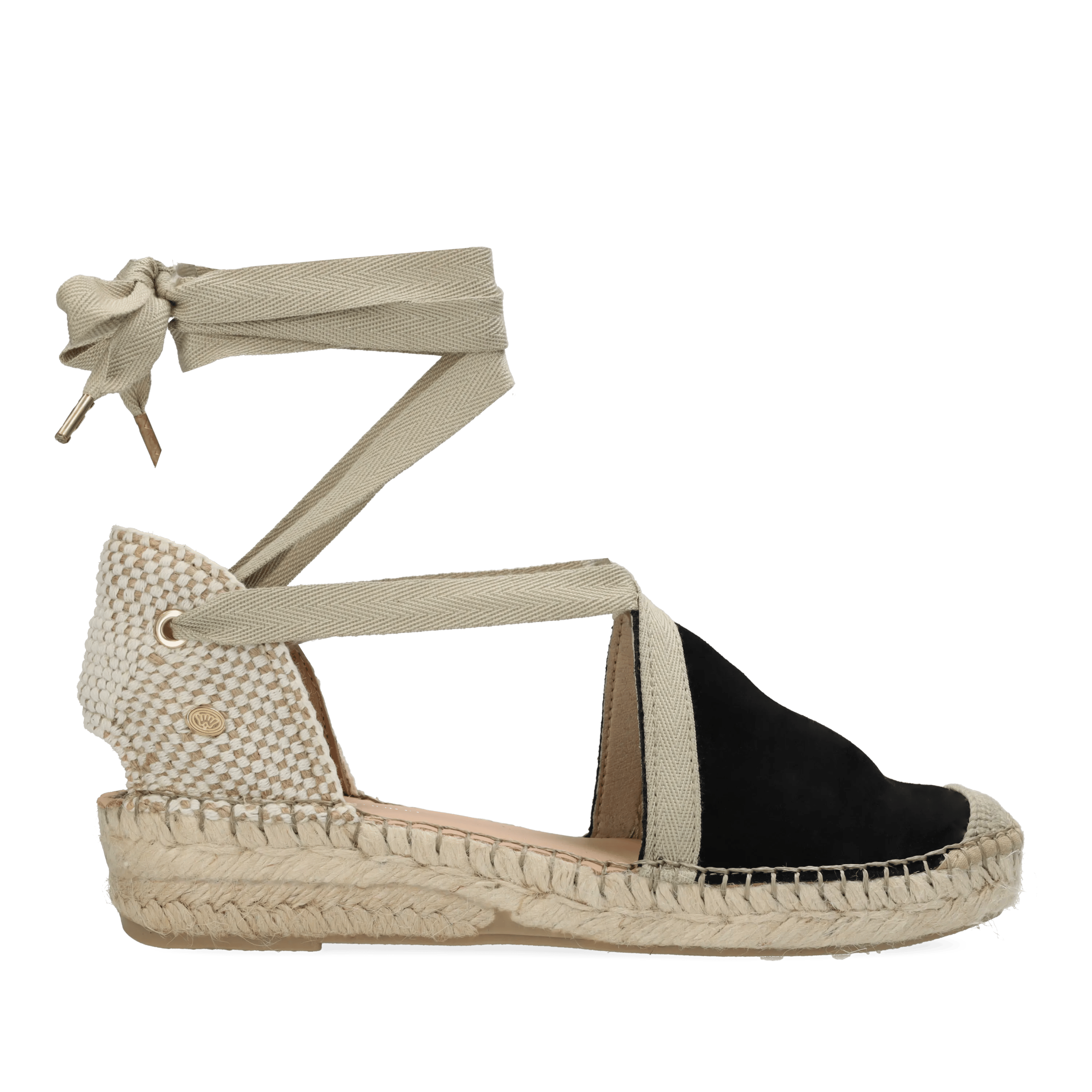 Romi Luz Espadrille Veloursleder Schwarz