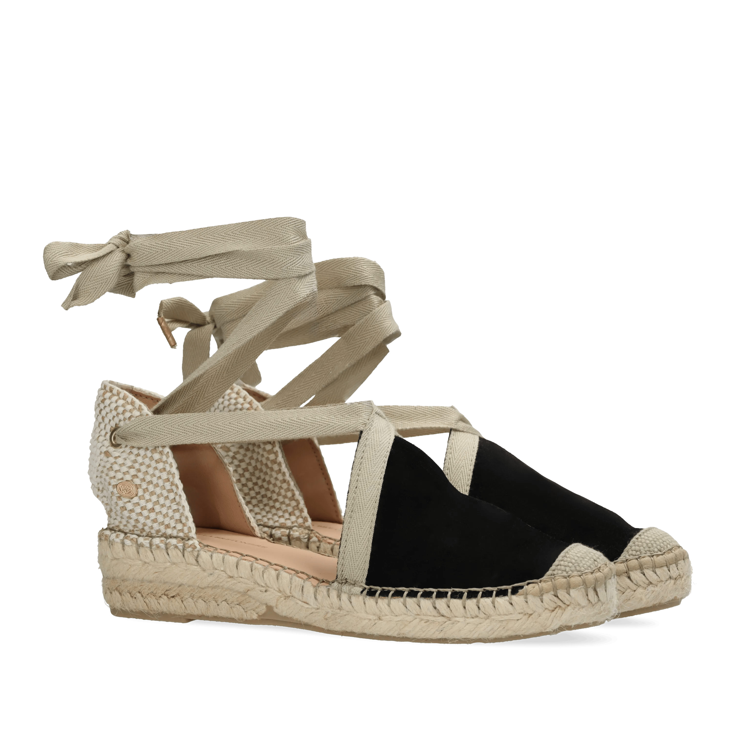 Romi Luz Espadrille Veloursleder Schwarz