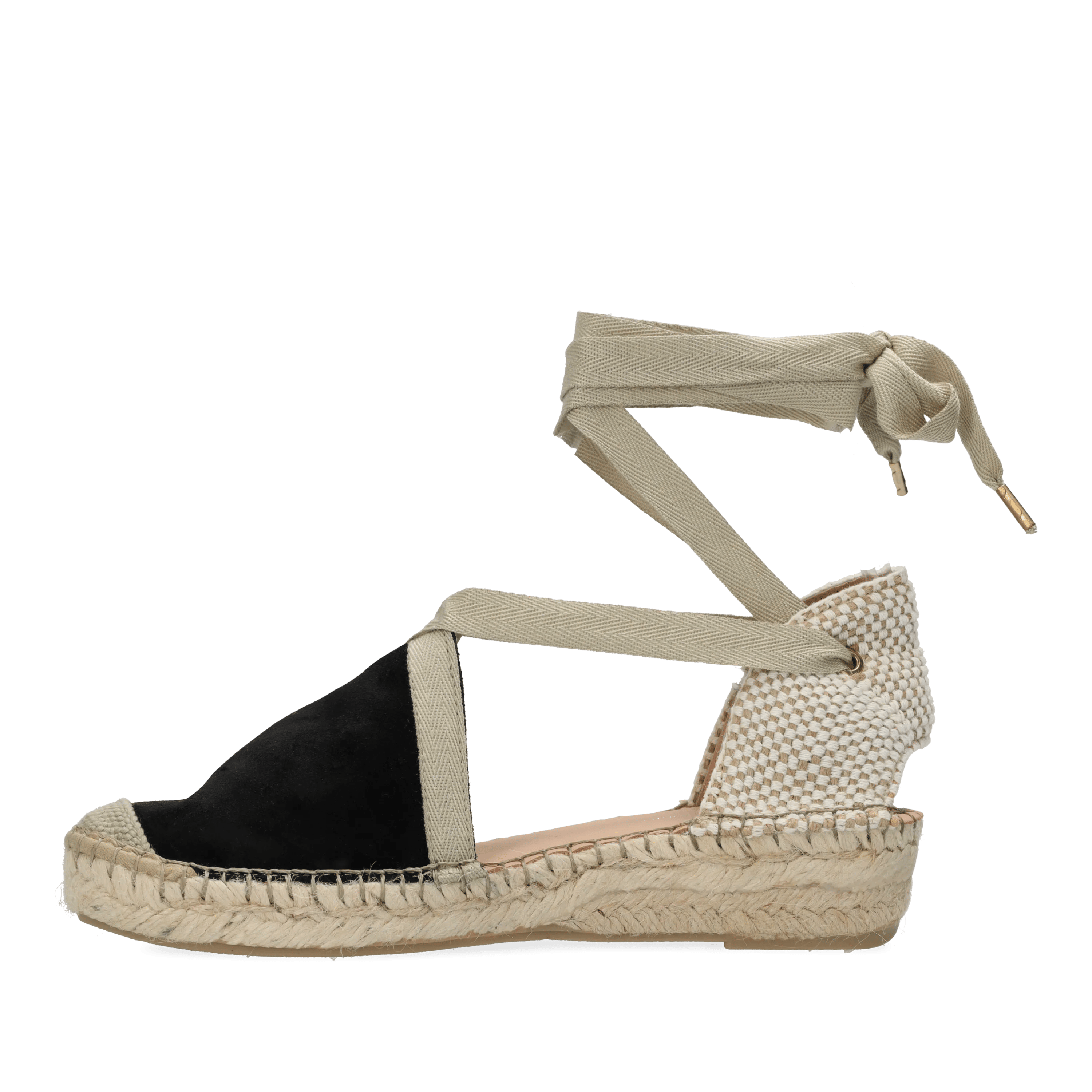 Romi Luz Espadrille Veloursleder Schwarz