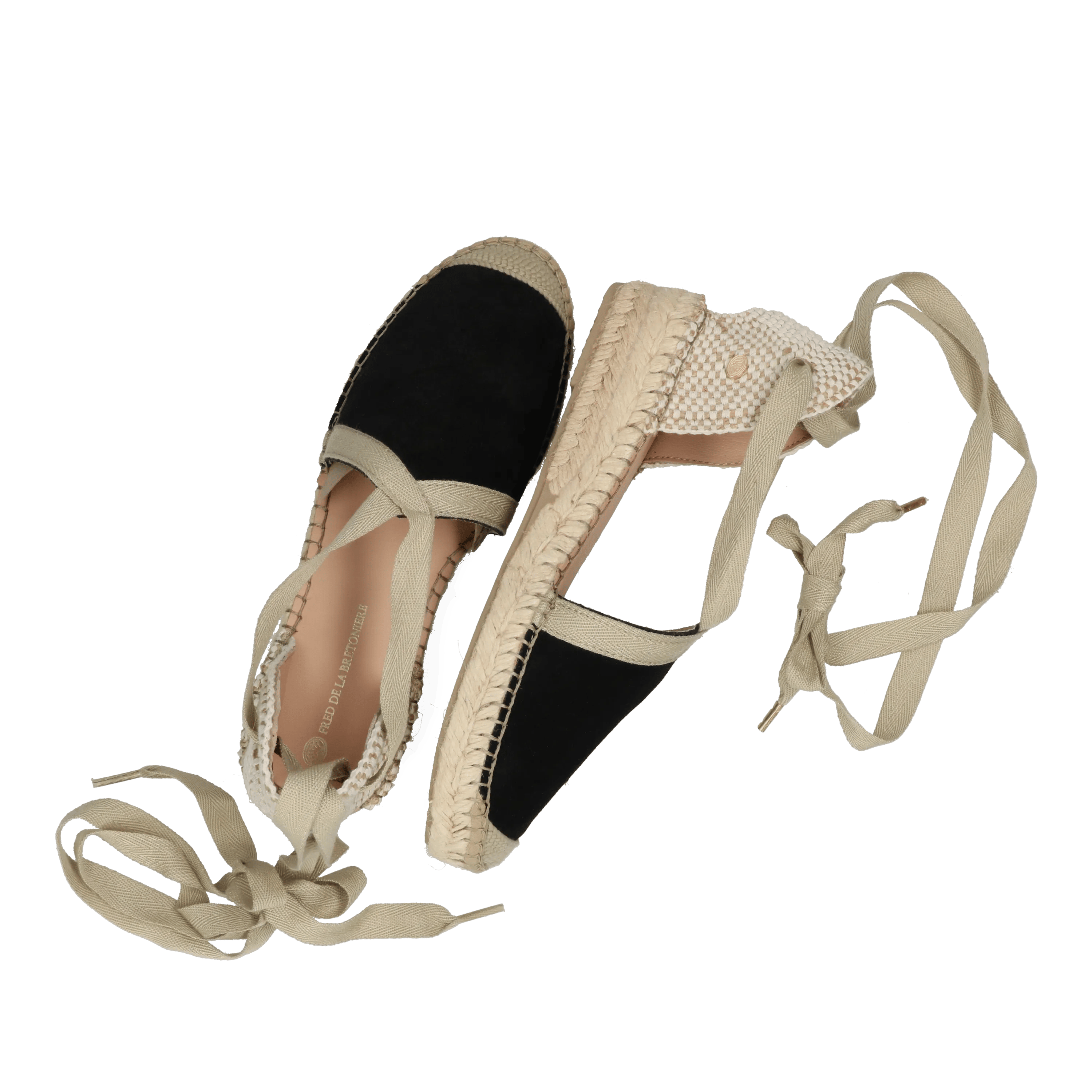 Romi Luz Espadrille Veloursleder Schwarz