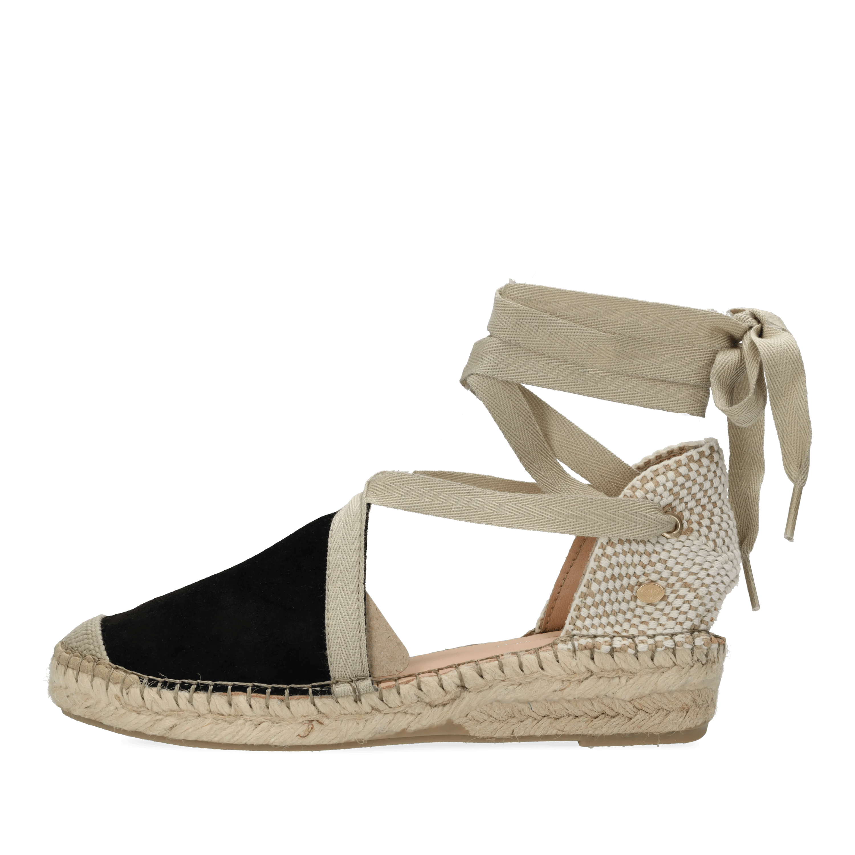 Romi Luz Espadrille Veloursleder Schwarz