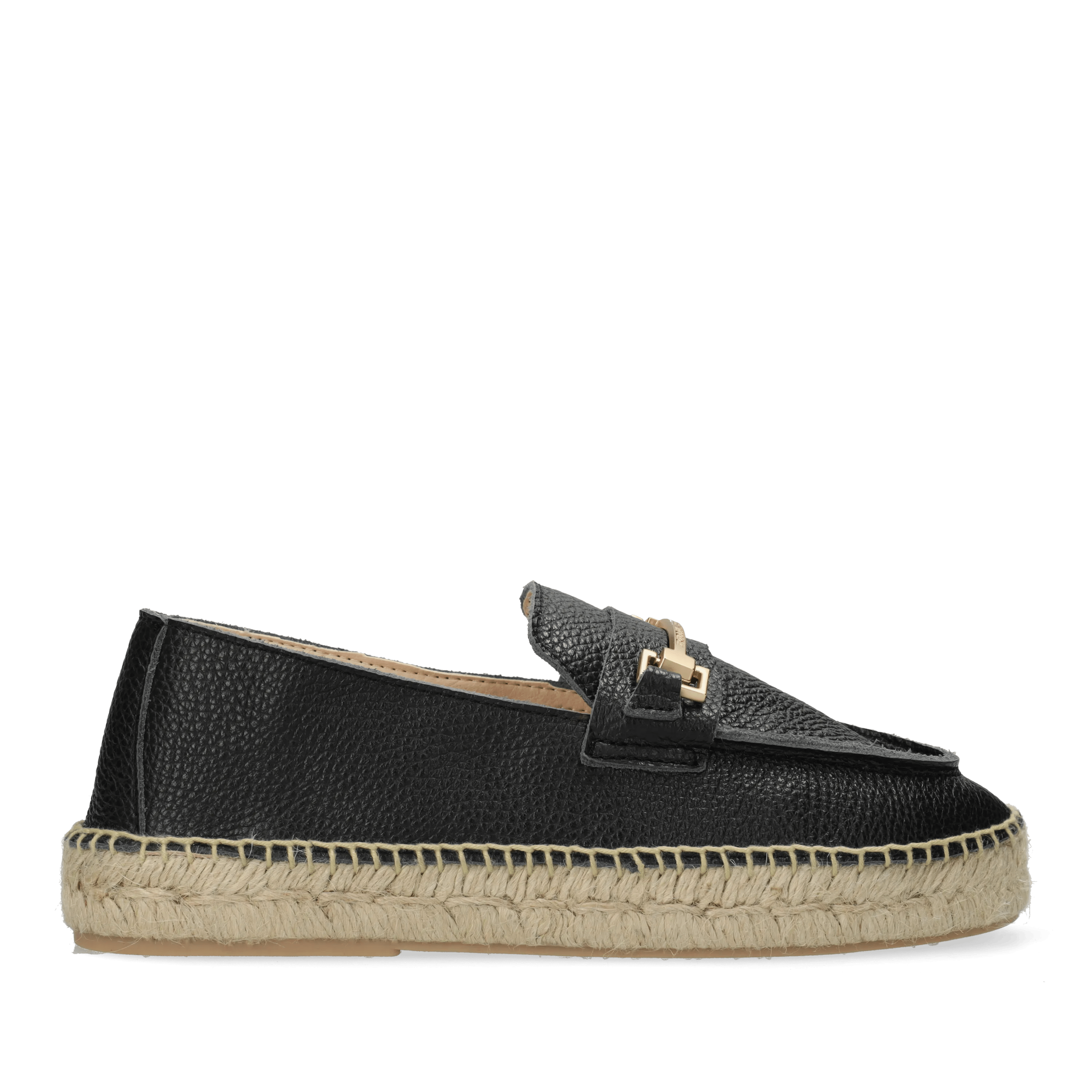 Eazia Giorgi Espadrille Leder Ante Schwarz