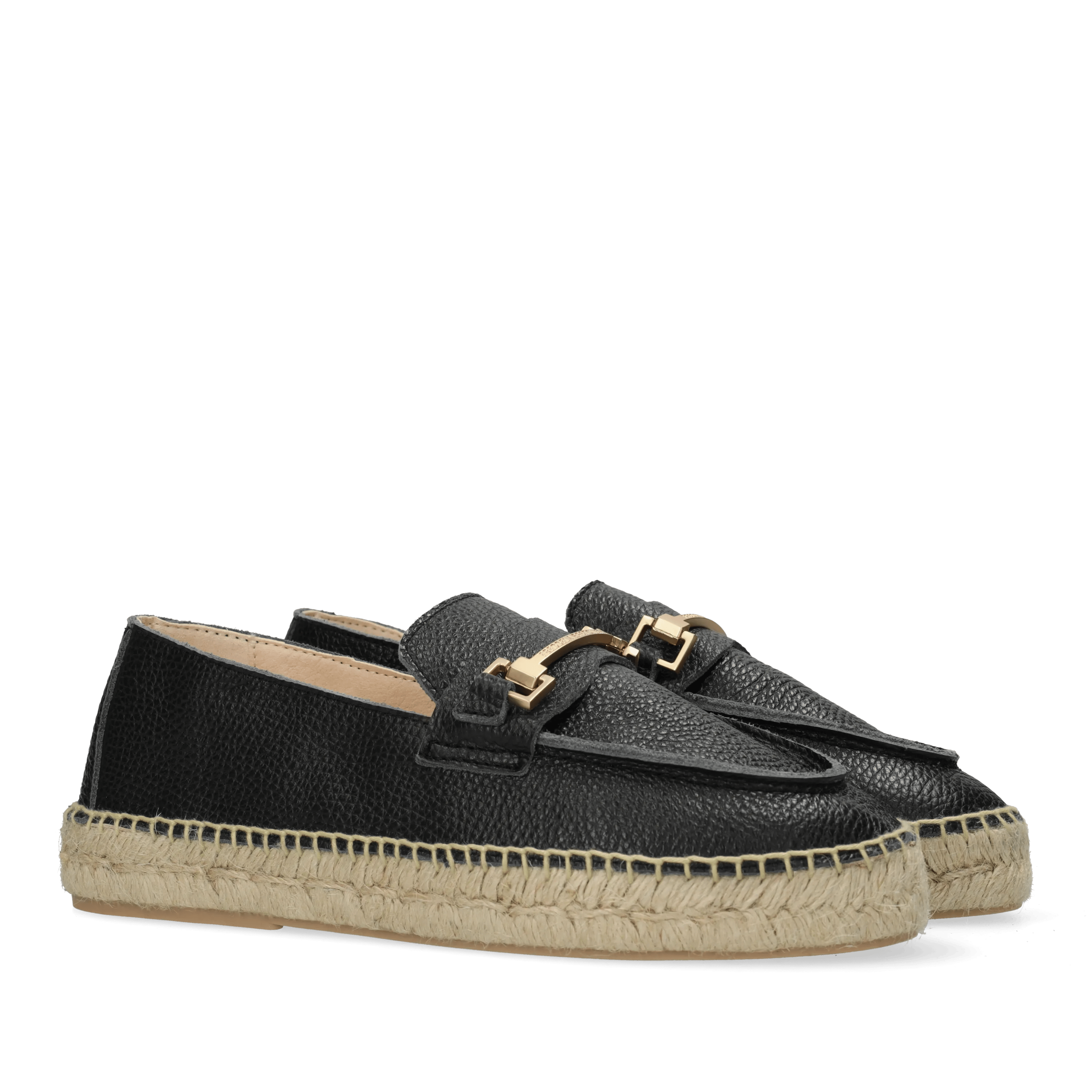 Eazia Giorgi Espadrille Leder Ante Schwarz
