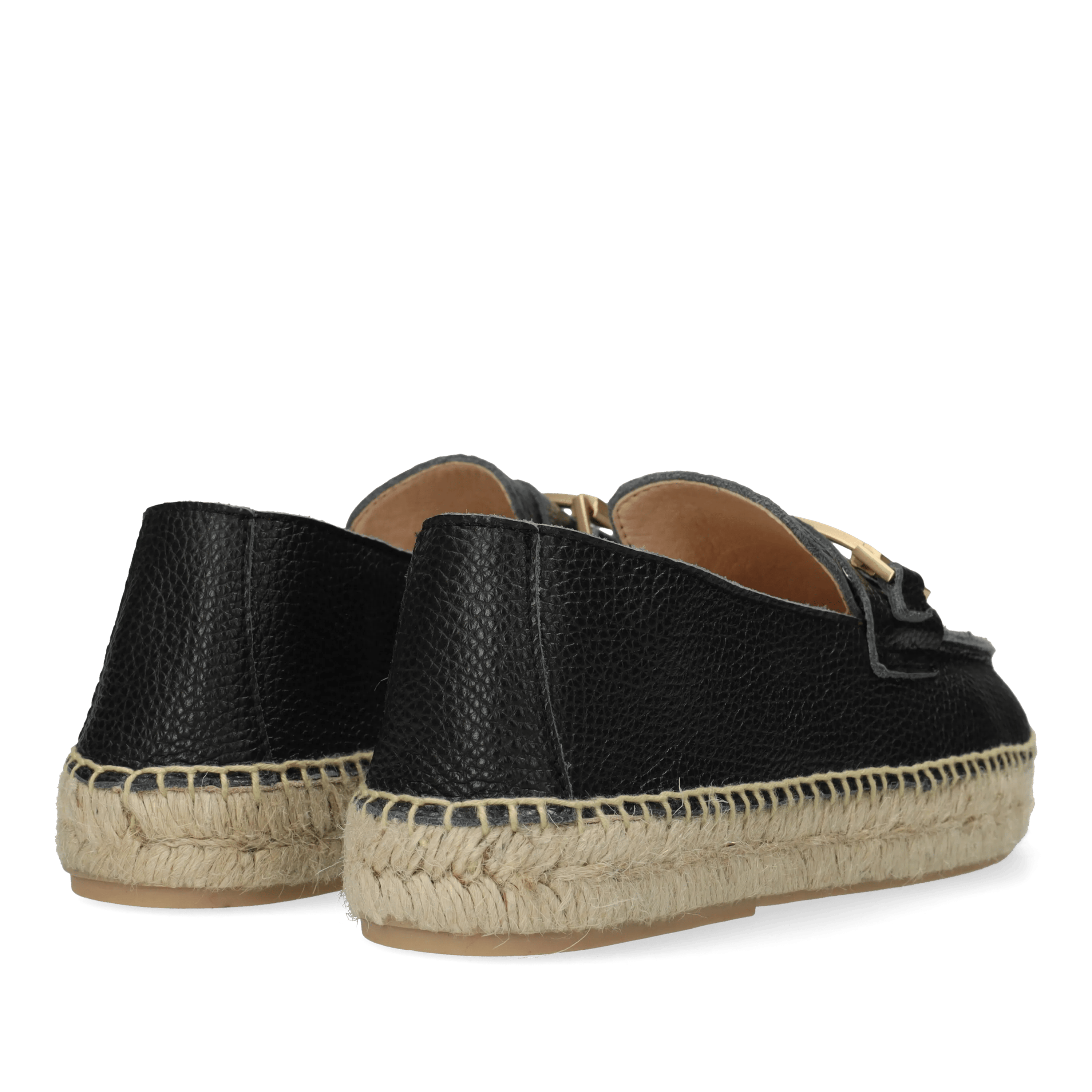 Eazia Giorgi Espadrille Leder Ante Schwarz