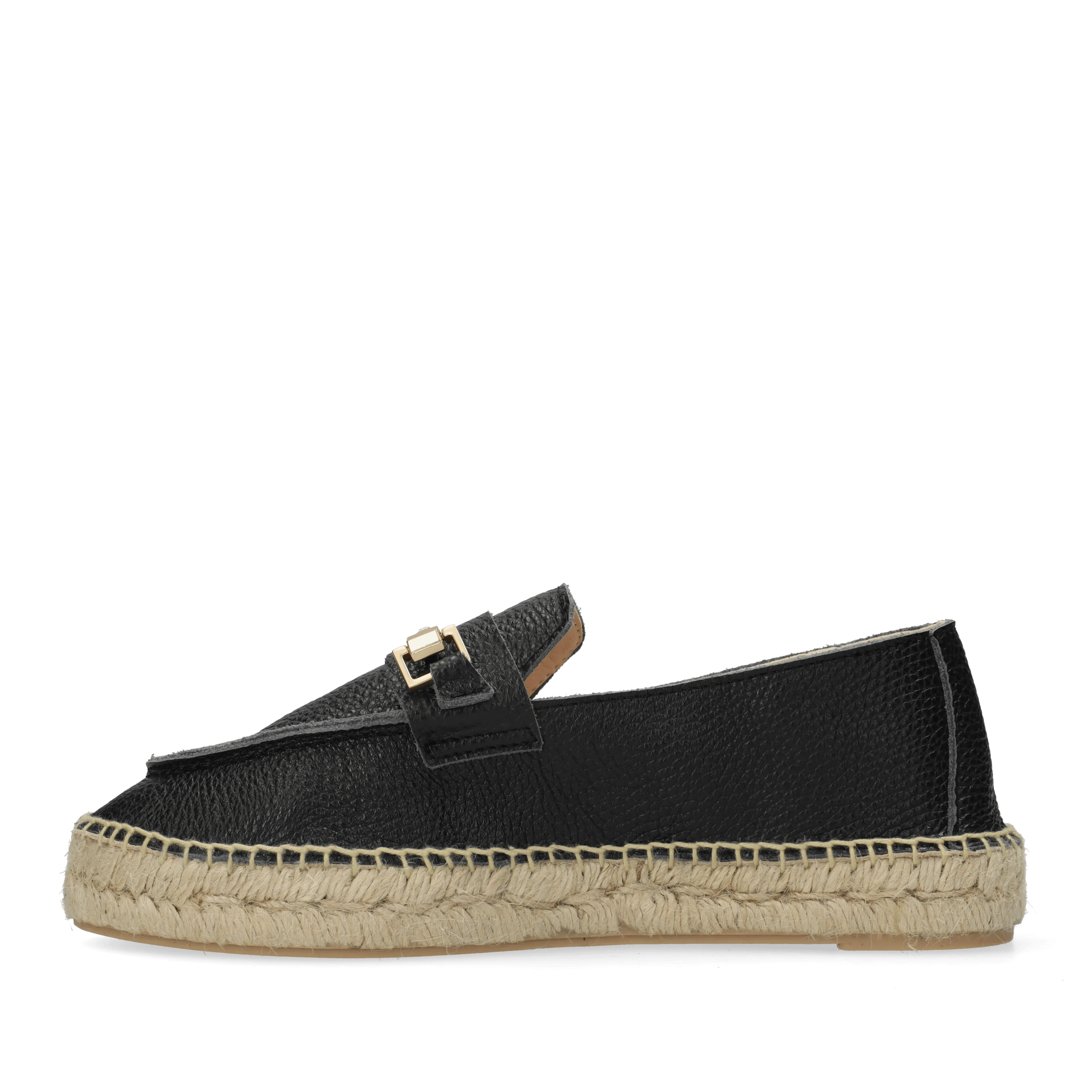 Eazia Giorgi Espadrille Leder Ante Schwarz