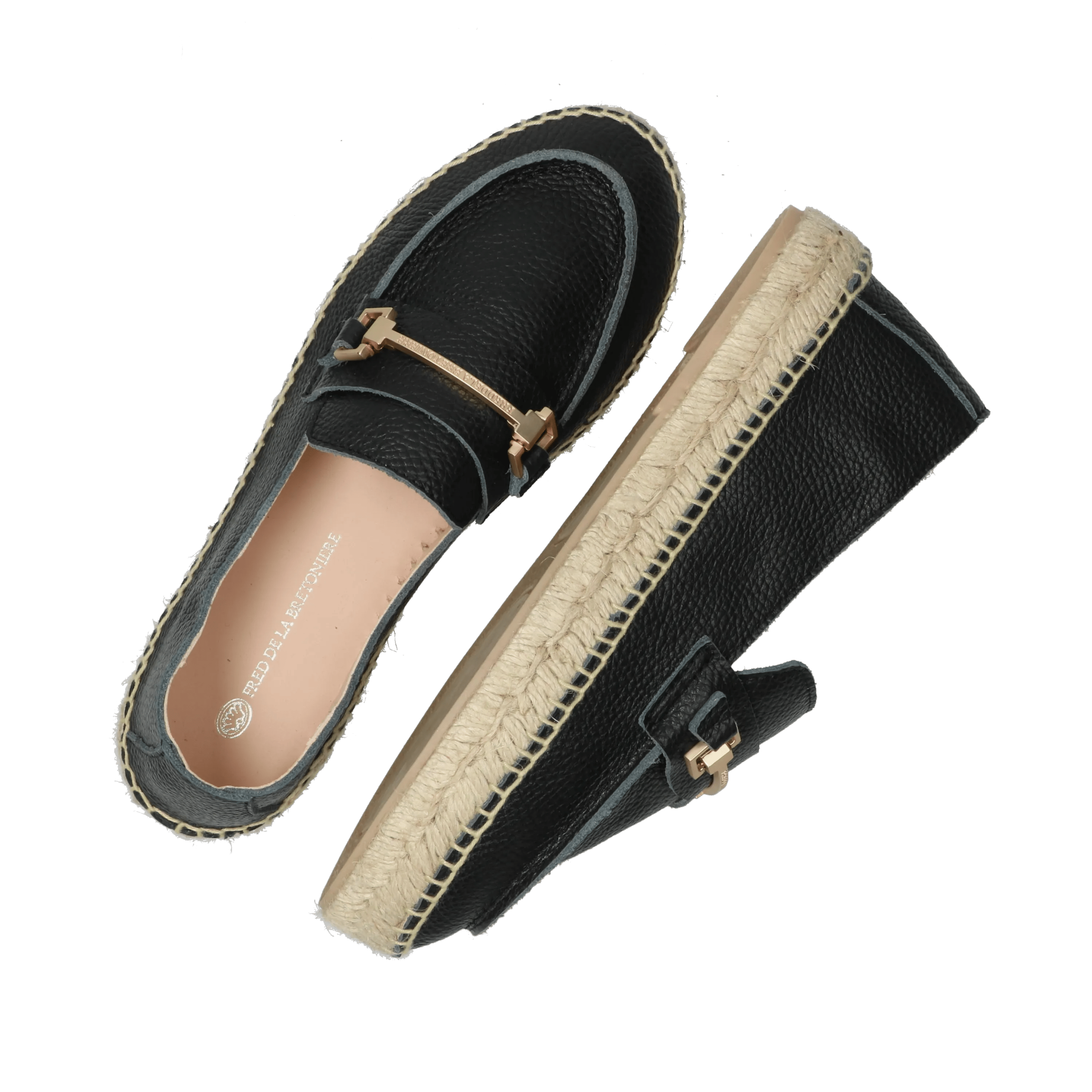 Eazia Giorgi Espadrille Leder Ante Schwarz
