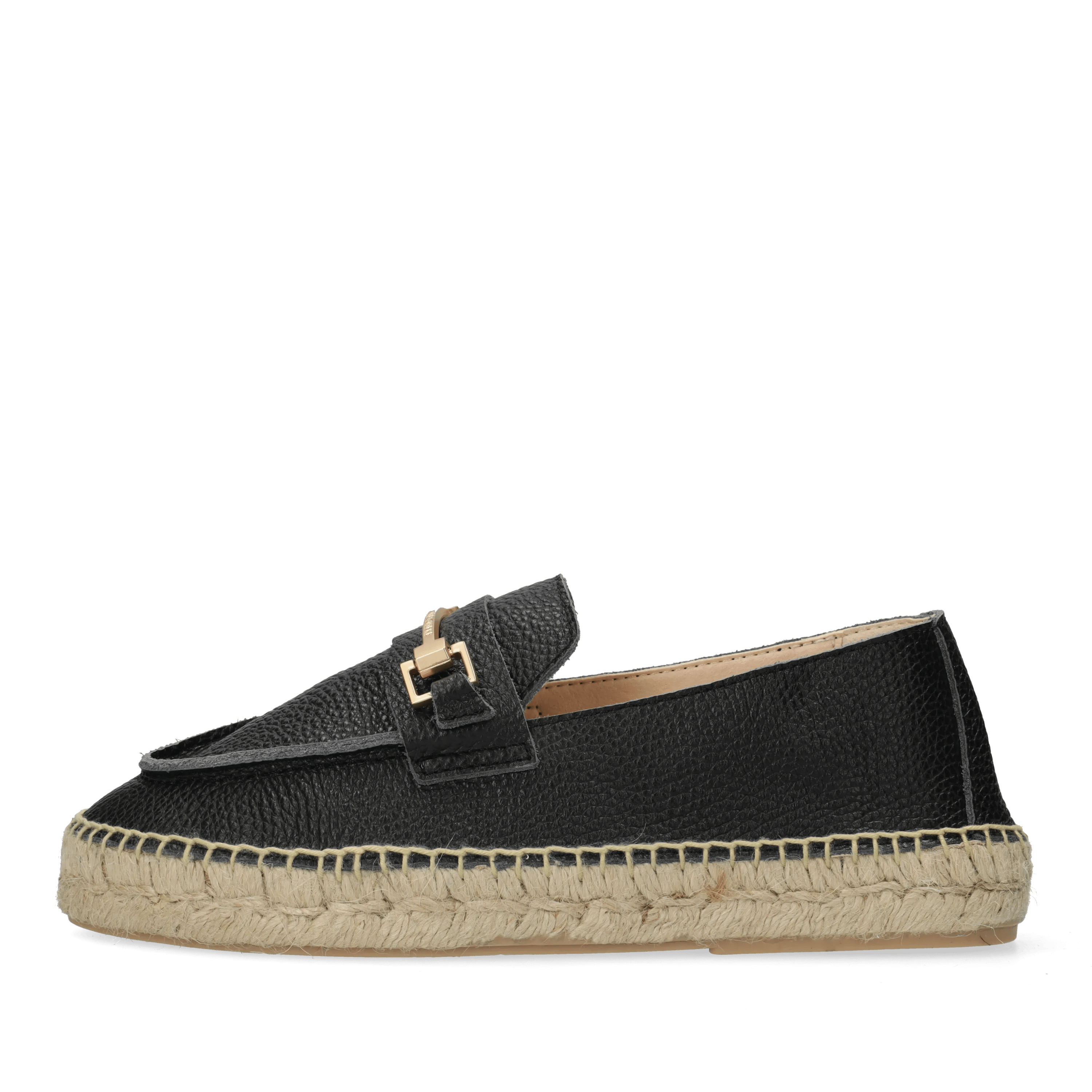 Eazia Giorgi Espadrille Leder Ante Schwarz