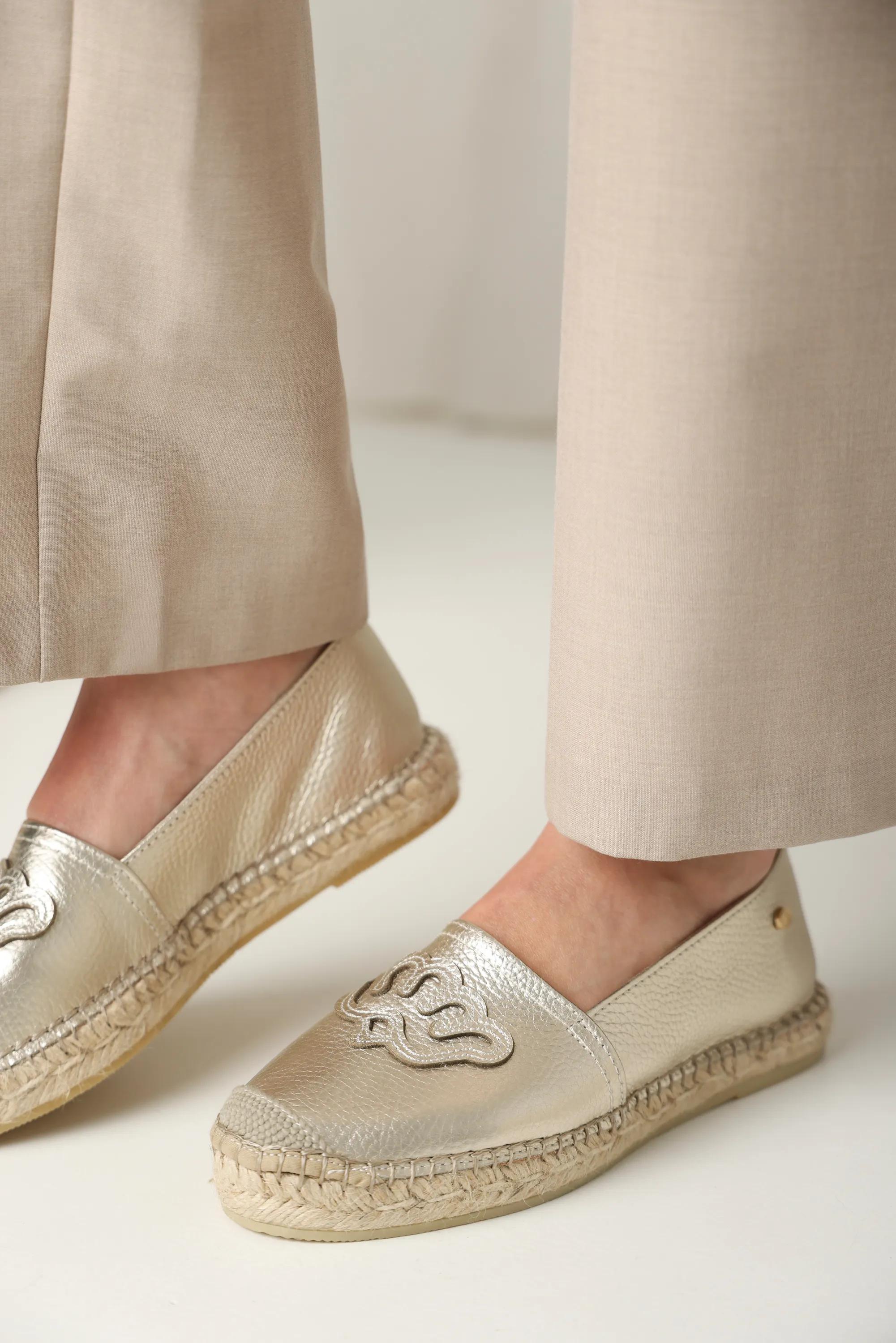Mili Lily B Espadrille Lt.Gold Leder Gold