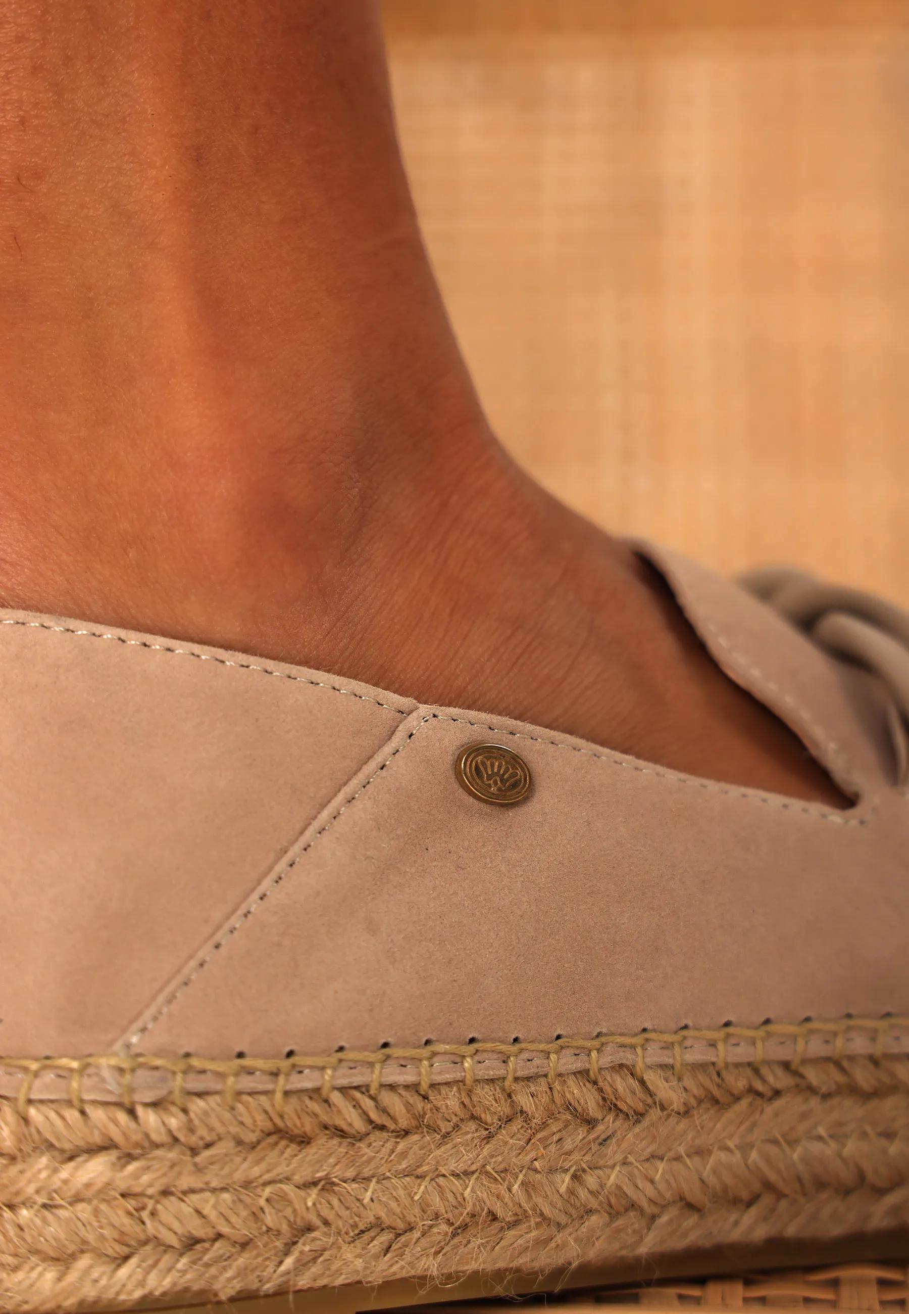 June Chain Espadrille Veloursleder Taupe