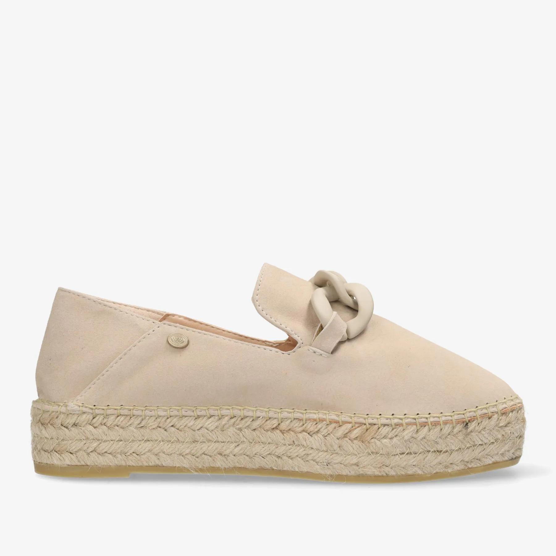 June Chain Espadrille Veloursleder Taupe