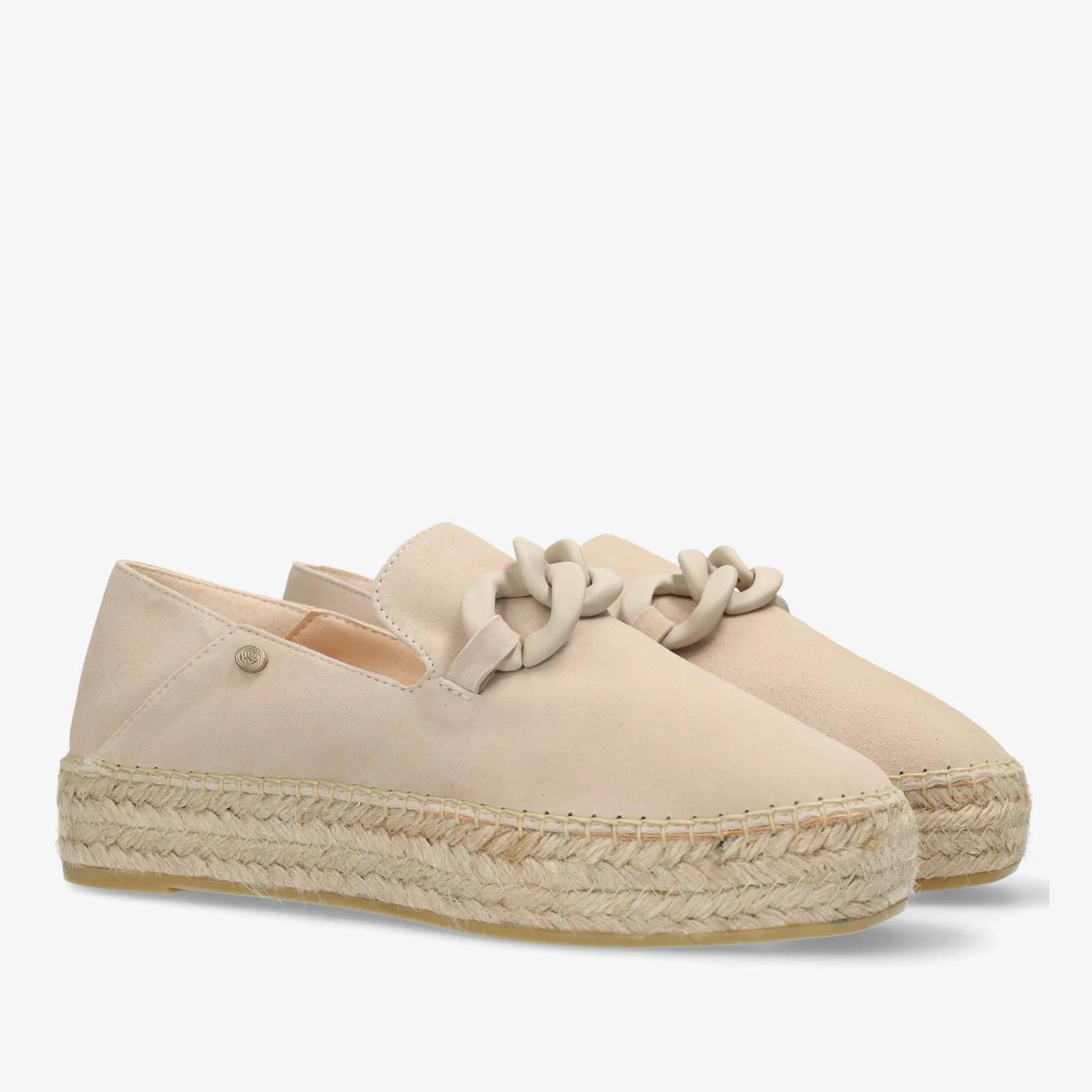 June Chain Espadrille Veloursleder Taupe