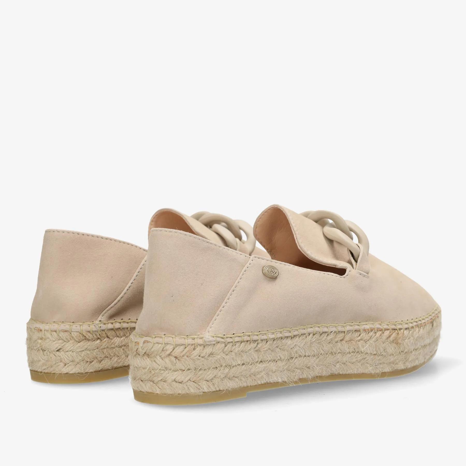 June Chain Espadrille Veloursleder Taupe