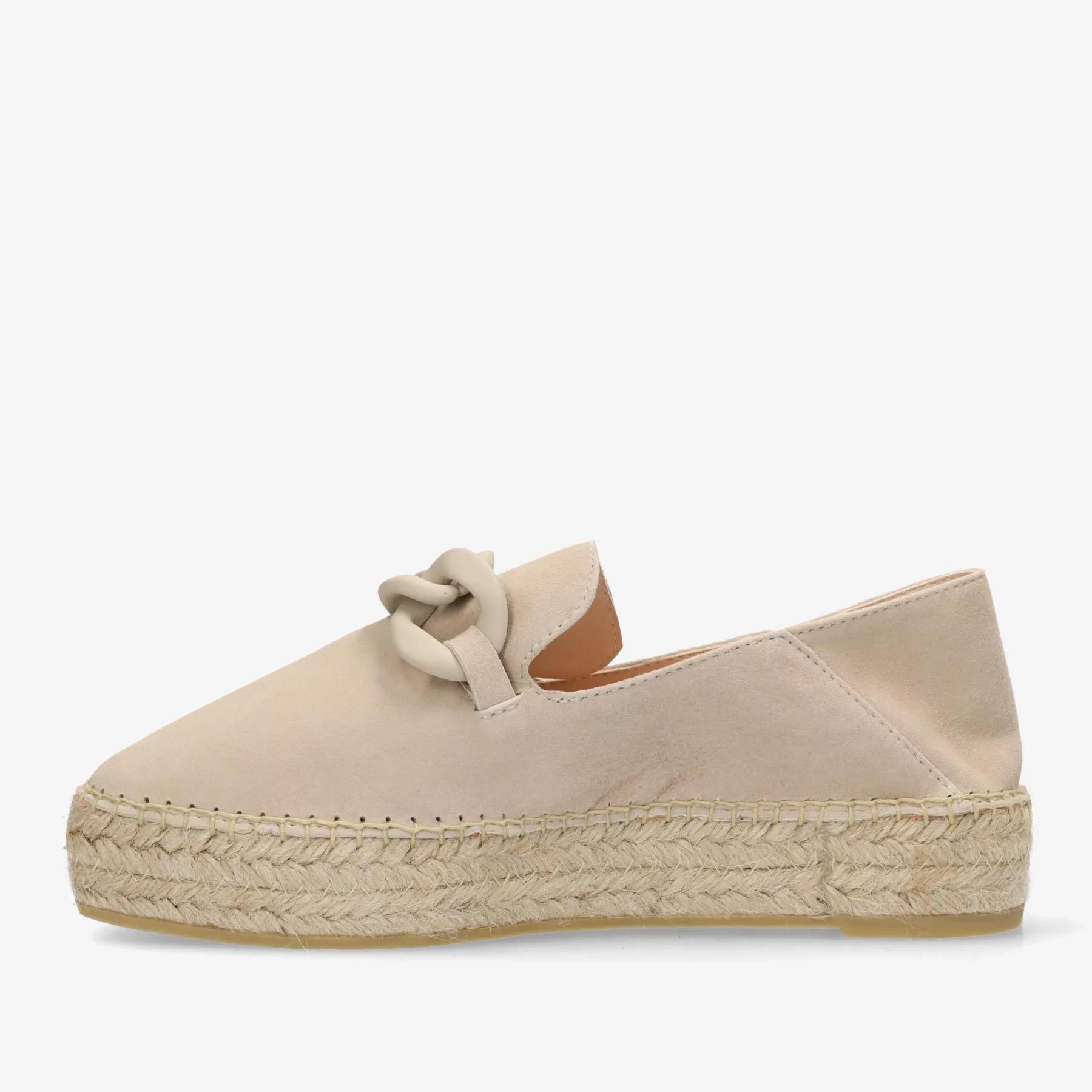 June Chain Espadrille Veloursleder Taupe