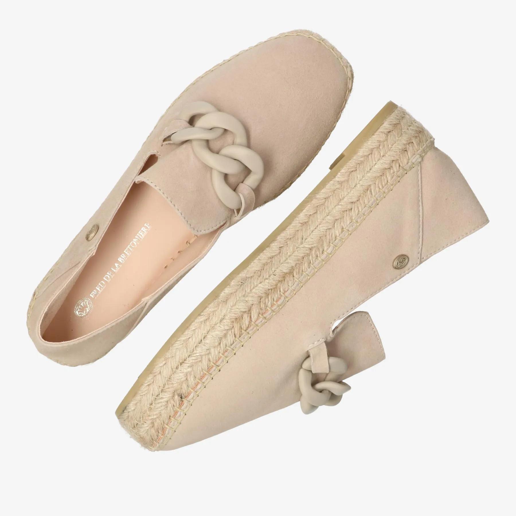 June Chain Espadrille Veloursleder Taupe