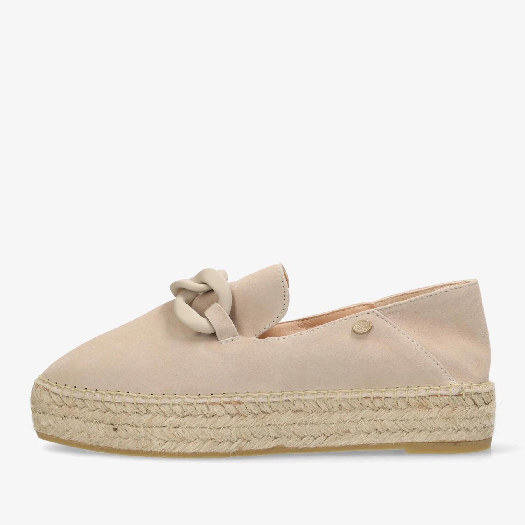June Chain Espadrille Veloursleder Taupe
