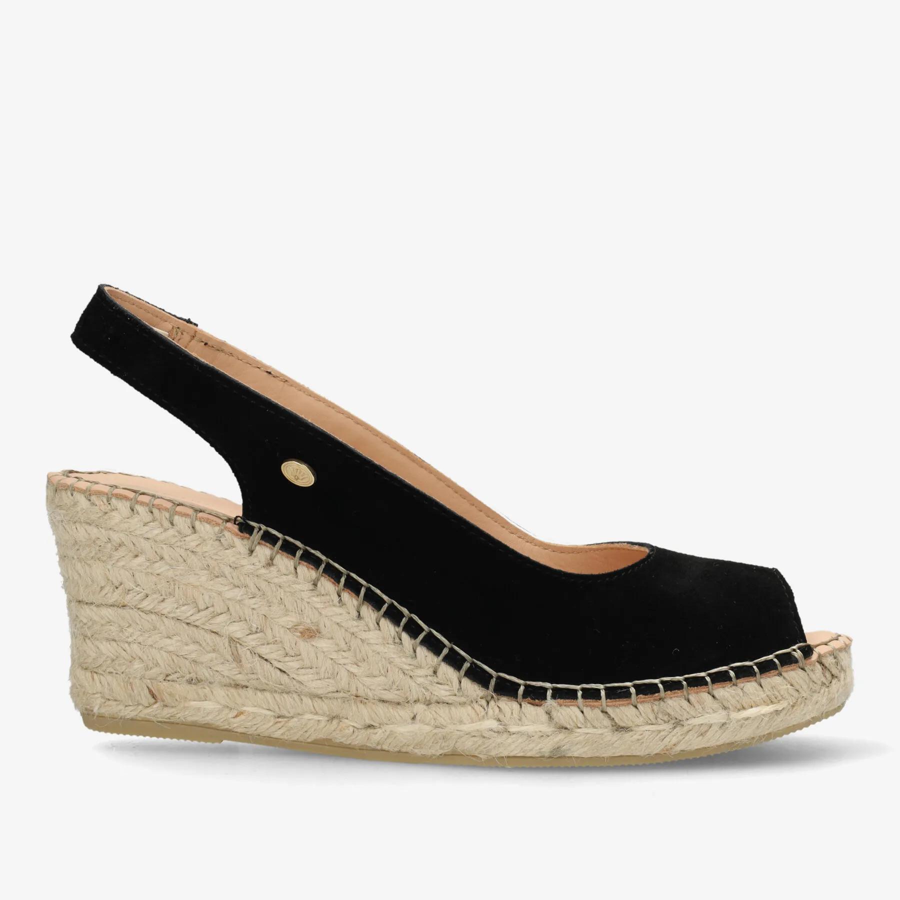 Clare Beau Espadrille Veloursleder Schwarz