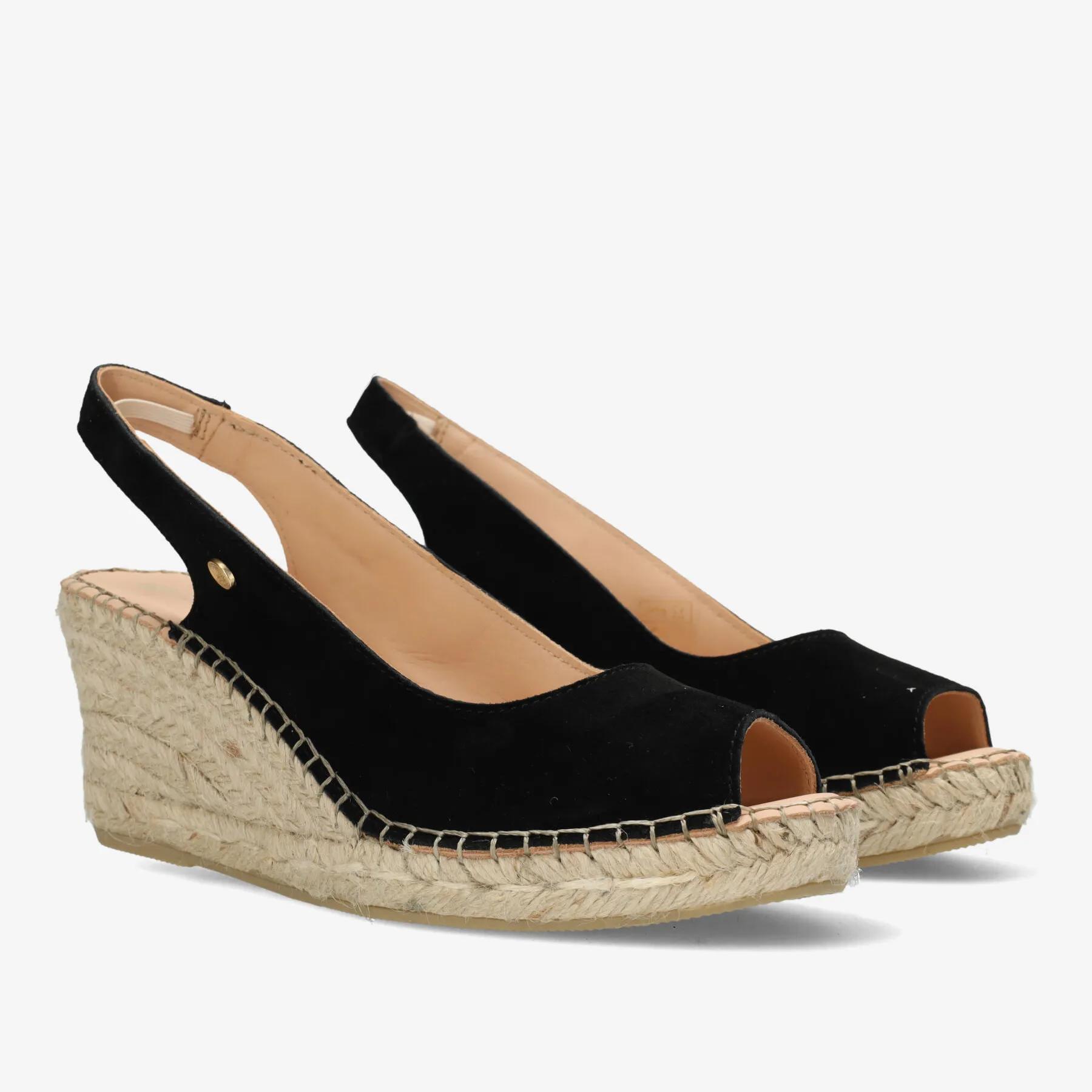 Clare Beau Espadrille Veloursleder Schwarz