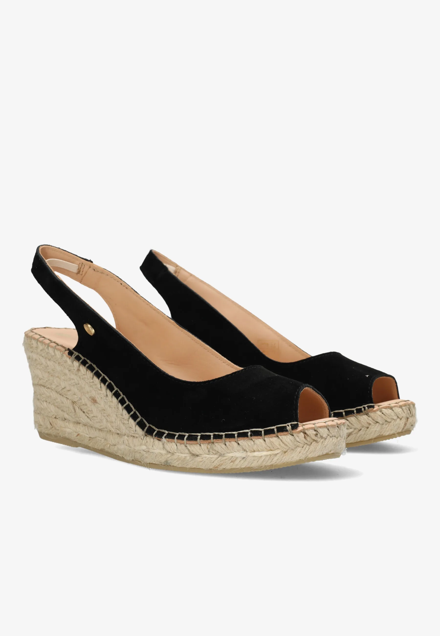 Clare Beau espadrille Suède Zwart