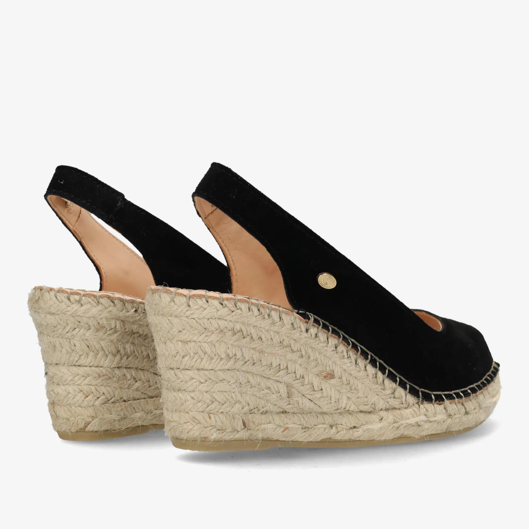 Clare Beau Espadrille Veloursleder Schwarz