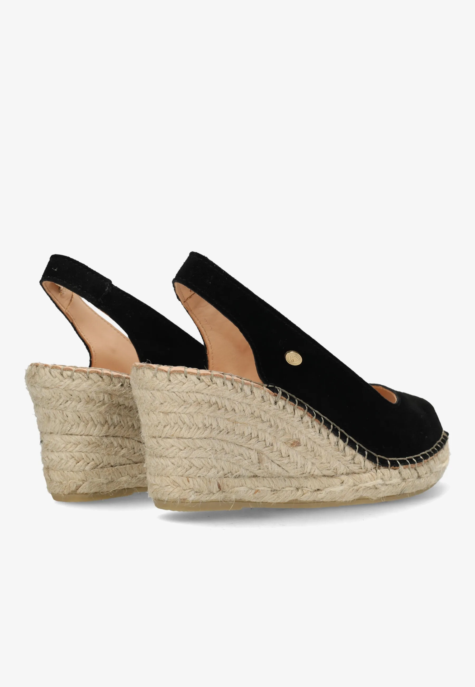 Clare Beau espadrille Suède Zwart