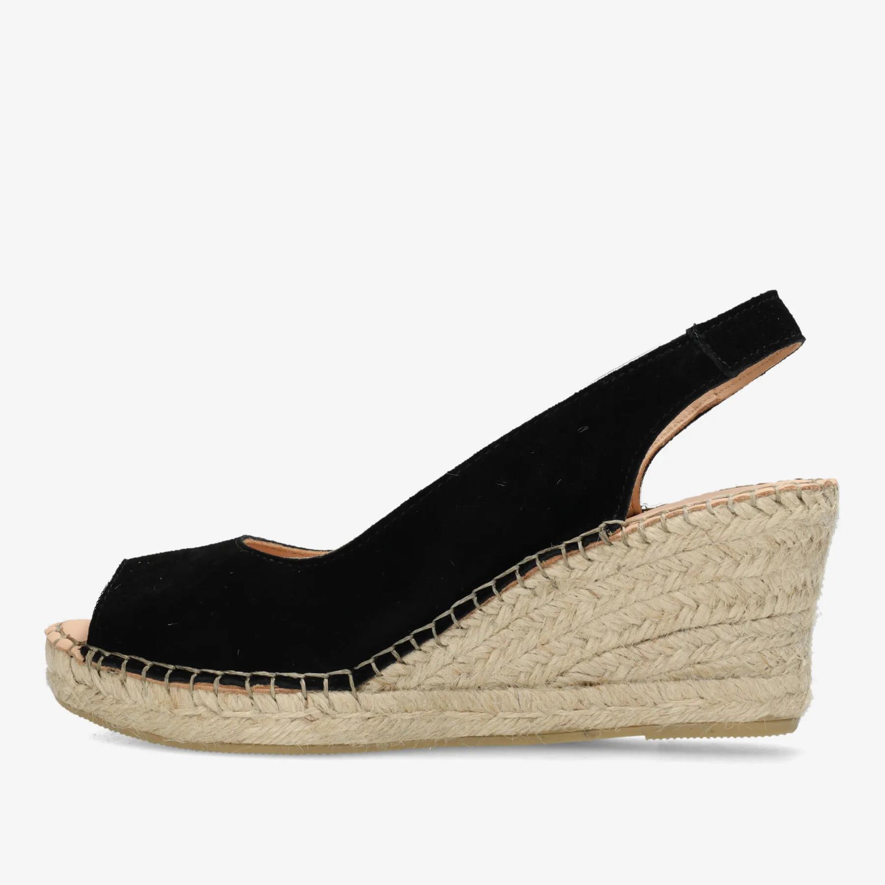 Clare Beau Espadrille Veloursleder Schwarz