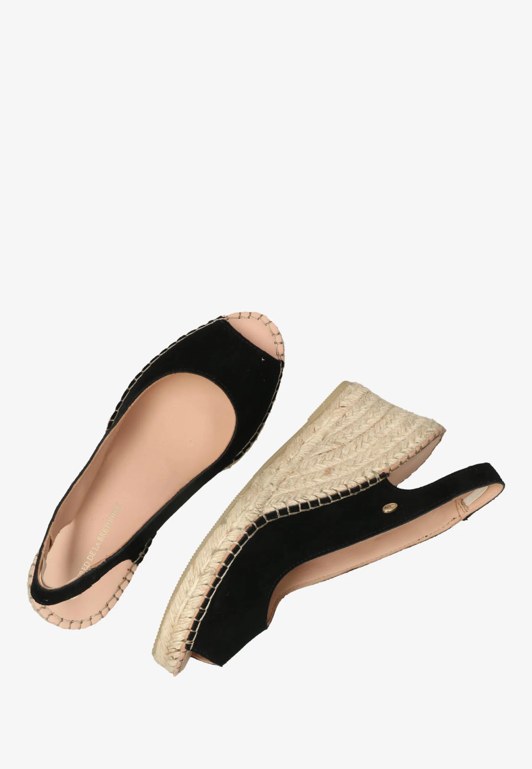 Clare Beau Espadrille Veloursleder Schwarz