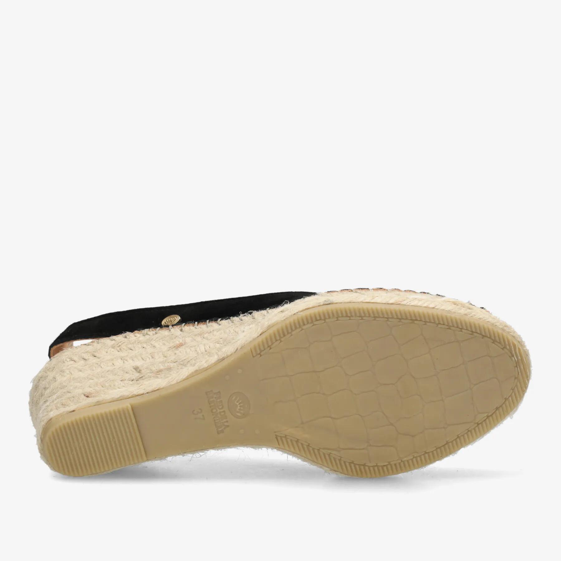 Clare Beau Espadrille Veloursleder Schwarz