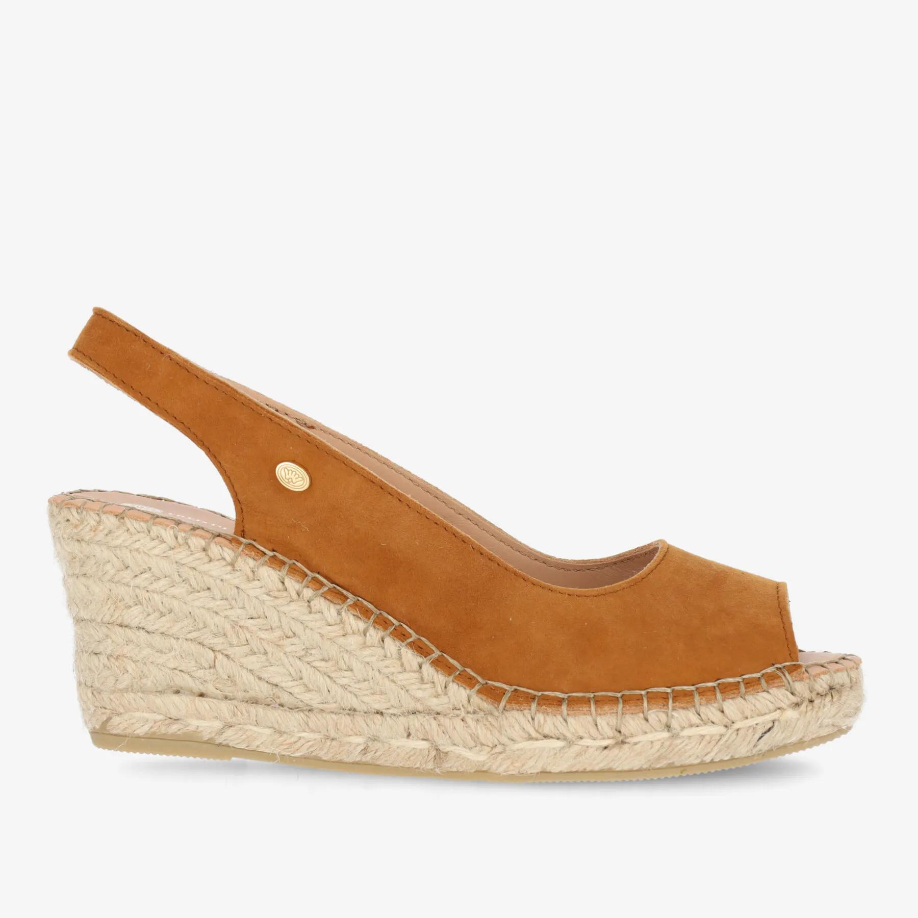 Clare Beau Espadrille Veloursleder Cognac