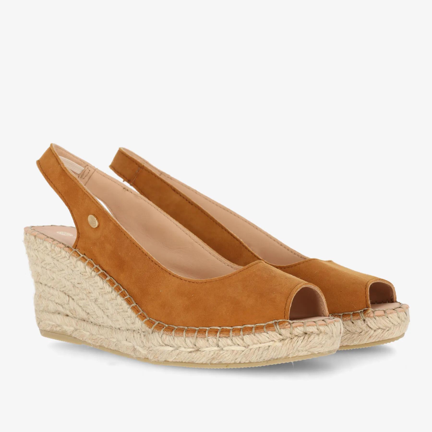 Clare Beau Espadrille Veloursleder Cognac