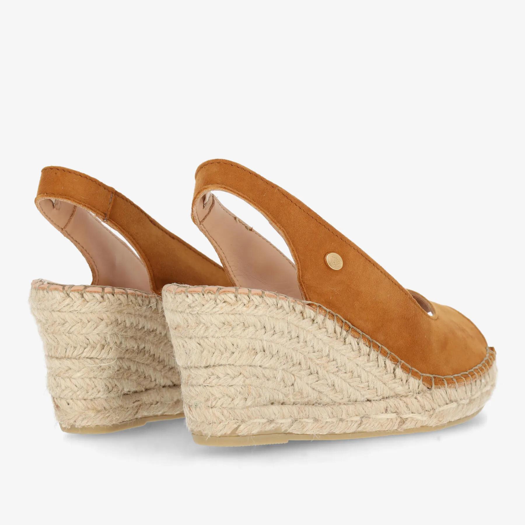 Clare Beau Espadrille Veloursleder Cognac