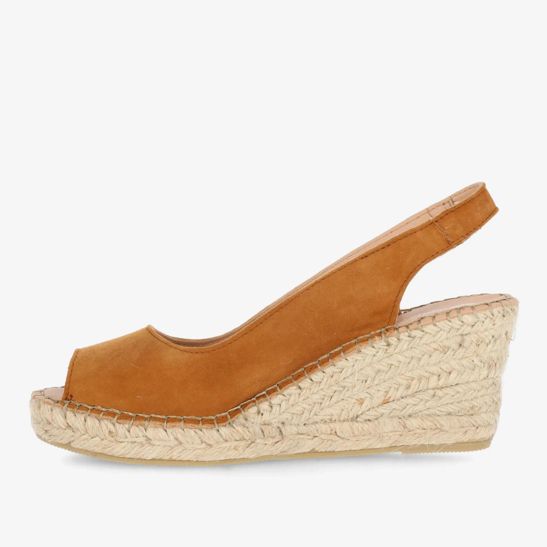 Clare Beau Espadrille Veloursleder Cognac