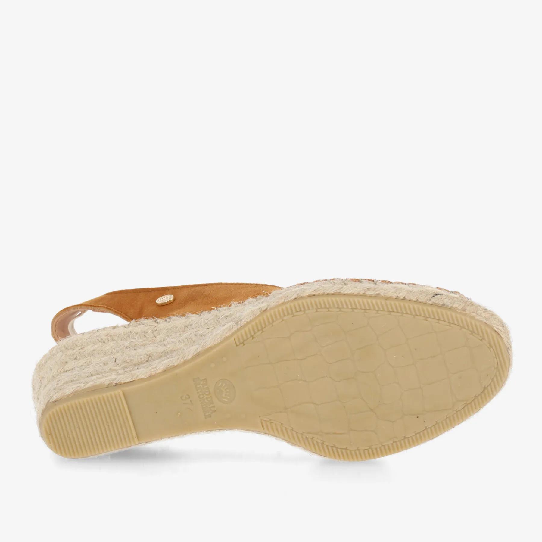 Clare Beau Espadrille Veloursleder Cognac