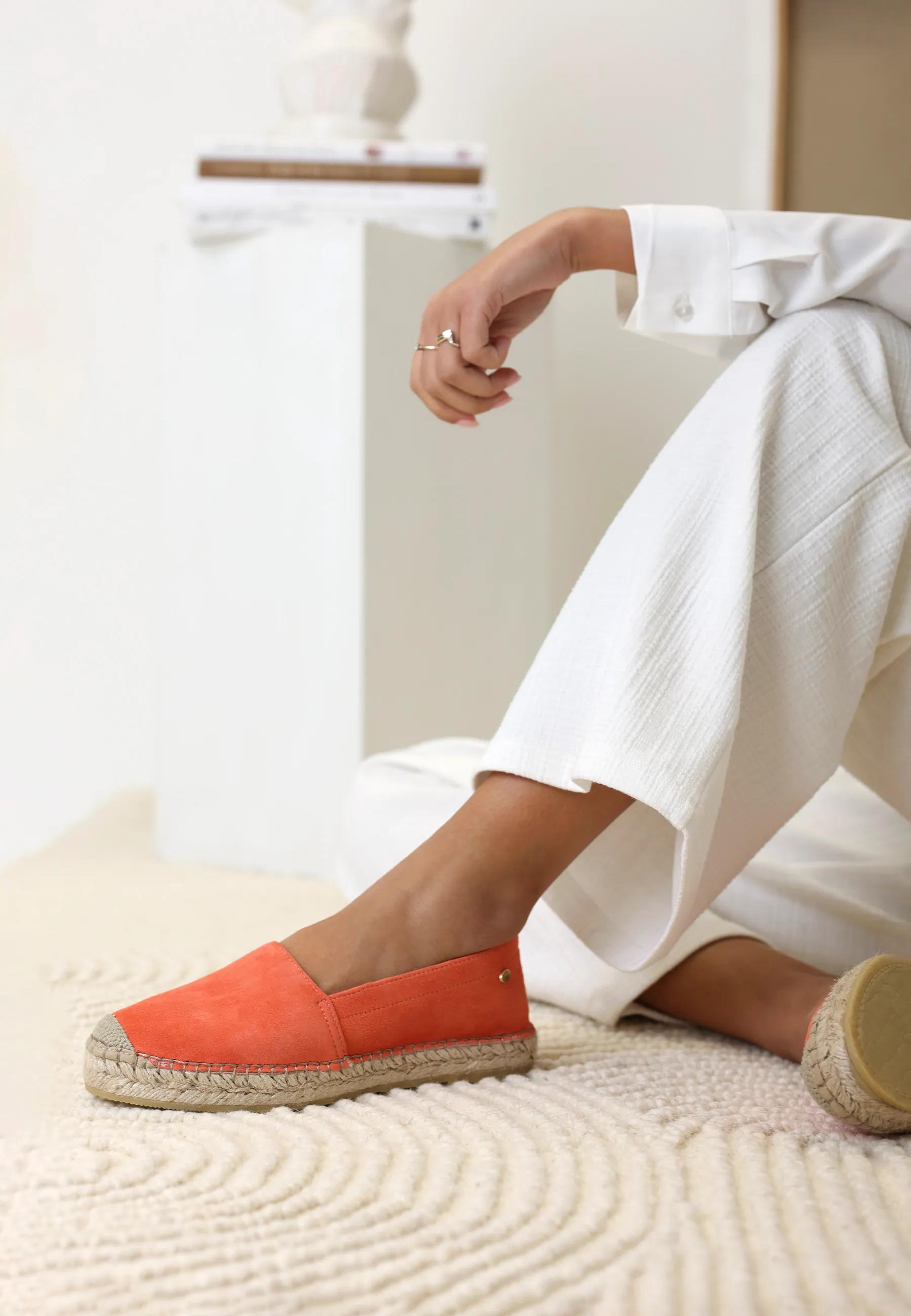 Mili Ana Espadrille Veloursleder Koralle